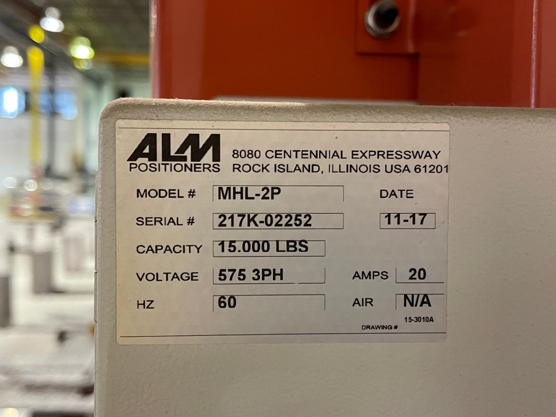 BULK BID - ENBLOC 2017 ALM MHL-2P WELDING POSITIONER SYSTEM - LOTS 8A TO 8D INCLUSIVE (SUBJECT TO - Image 20 of 26