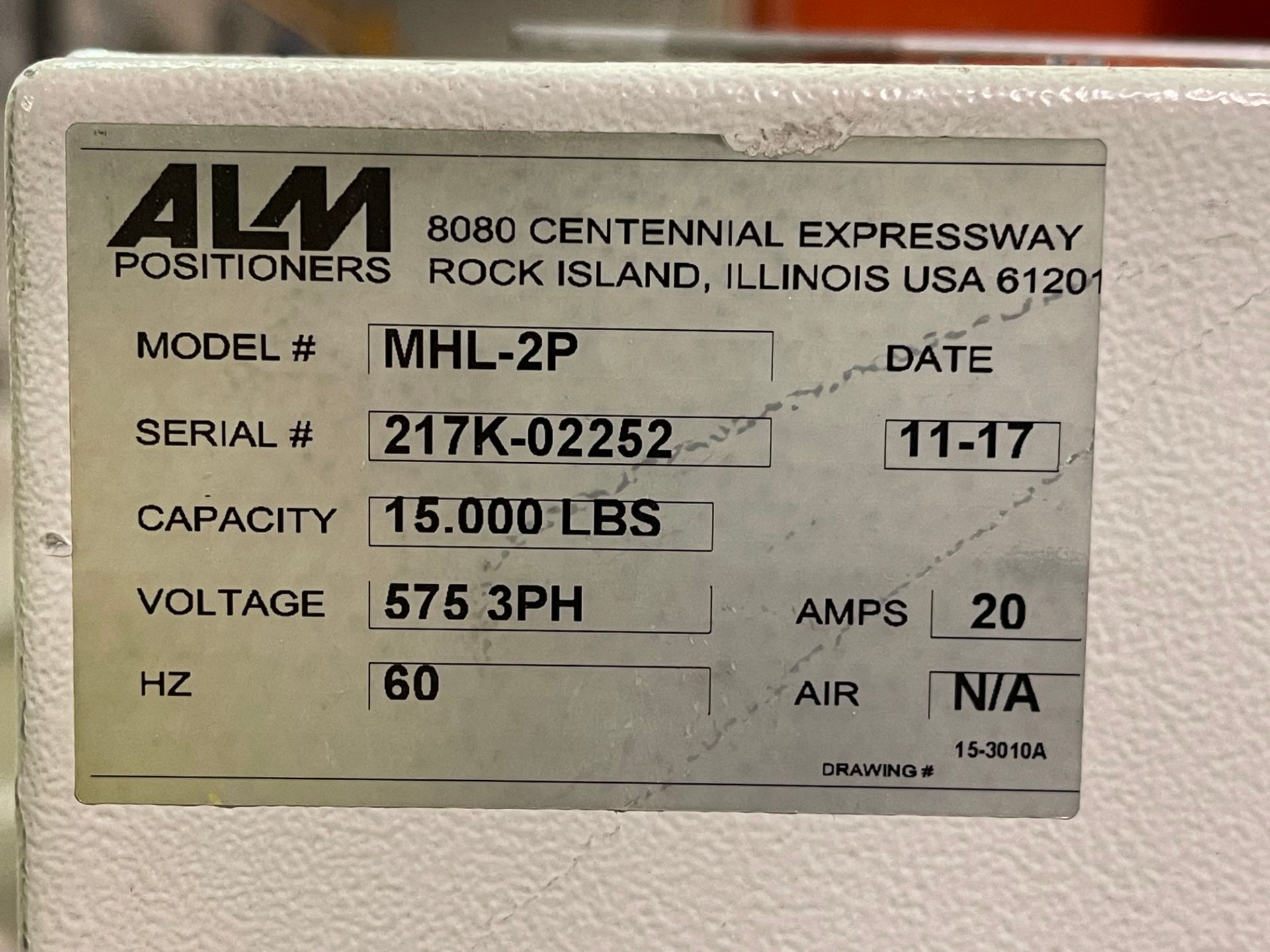 BULK BID - ENBLOC 2017 ALM MHL-2P WELDING POSITIONER SYSTEM - LOTS 8A TO 8D INCLUSIVE (SUBJECT TO - Image 5 of 26