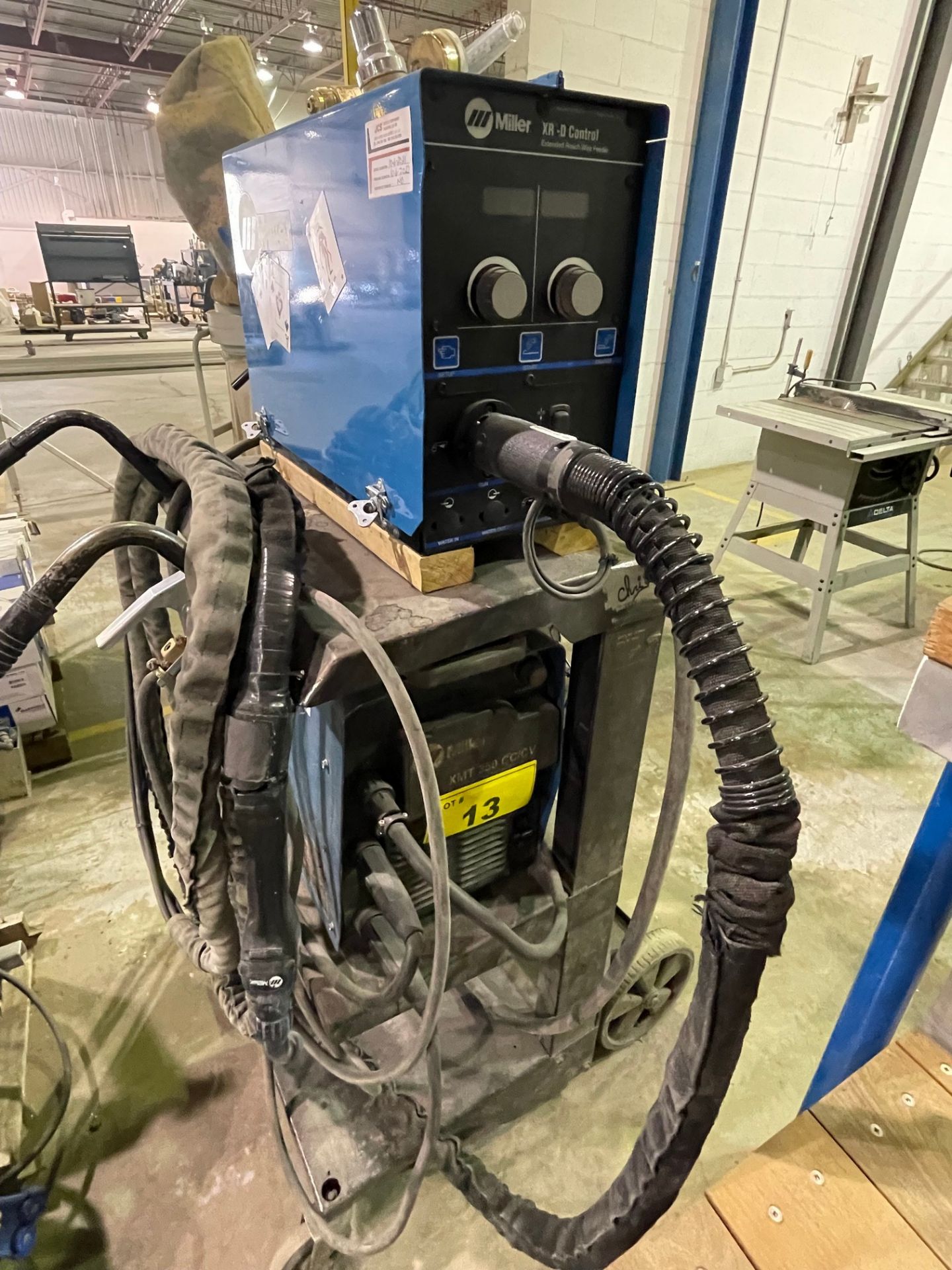 MILLER XMT 350 CC/CV WELDER W/ MILLER XR-D WIRE FEED CONTROL, S/N: LE484875 (RIGGING FEE $25) - Image 2 of 7