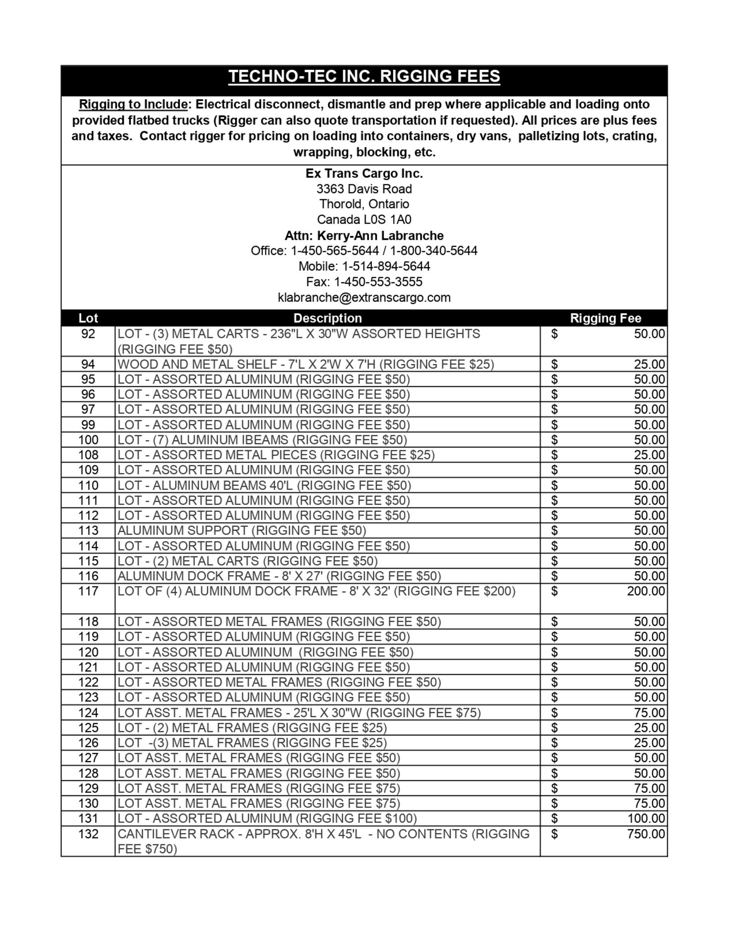 EXCLUSIVE RIGGING INFORMATION - Image 4 of 5