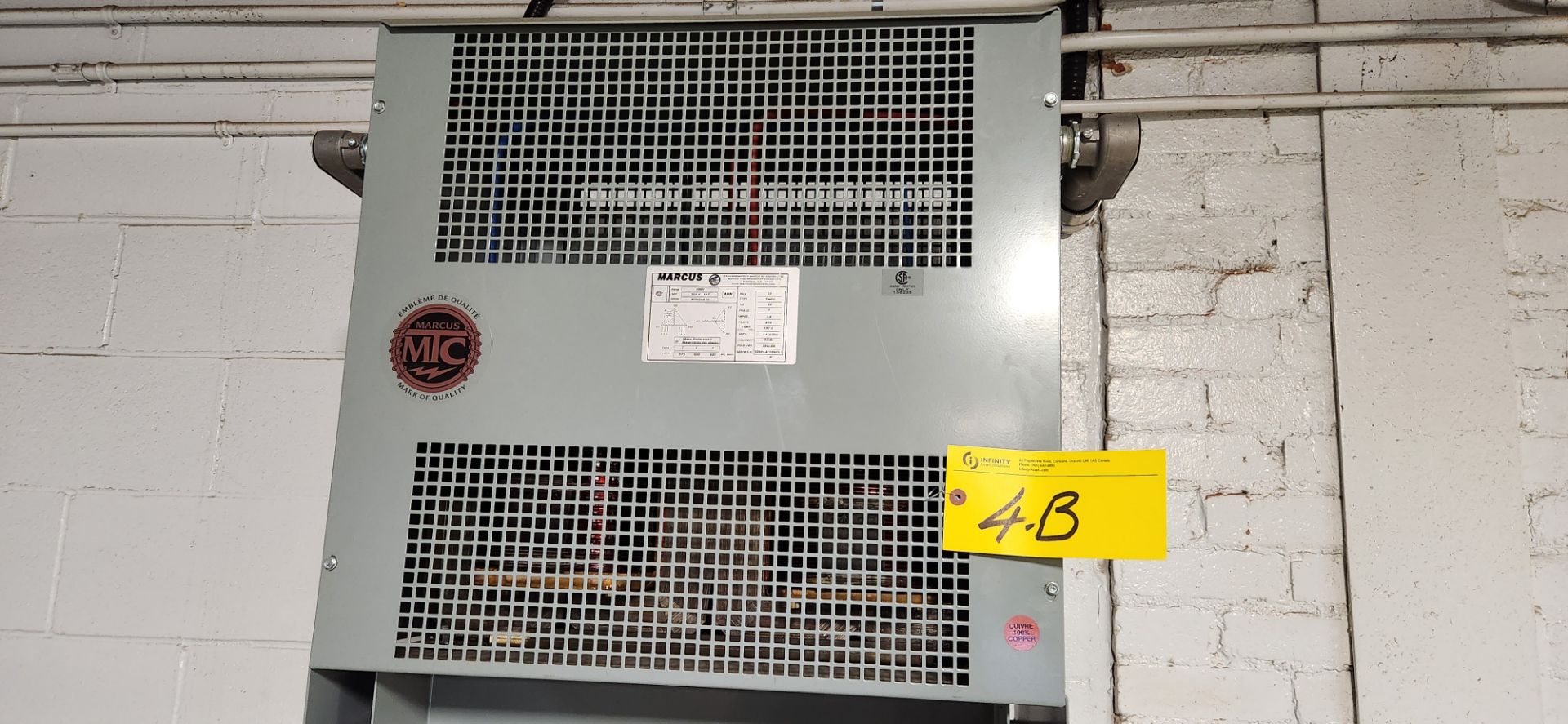 MARCUS 30KVA TRANSFORMER, 600V PRIMARY, 220Y/127 SECONDARY