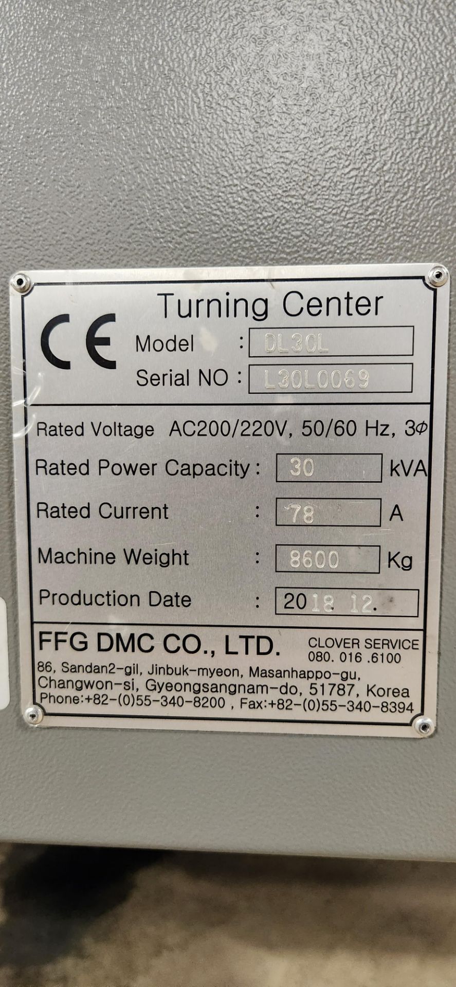 2018 DMC DL30L CNC HEAVY TURNING CENTER WITH FANUC OI-TF CNC CONTROL, 24.02” SWING, 15.75” MAX. - Image 11 of 11