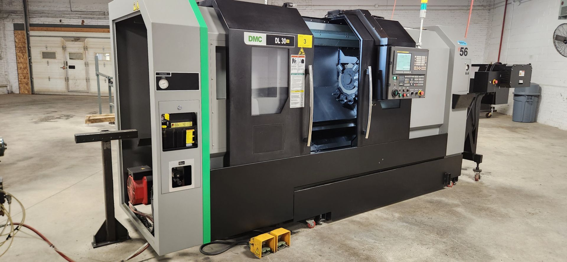 2018 DMC DL30 CNC TURNING CENTER WITH FANUC OI-TF CNC CONTROL, 24.02” SWING, 15.75” MAX. CUTTING