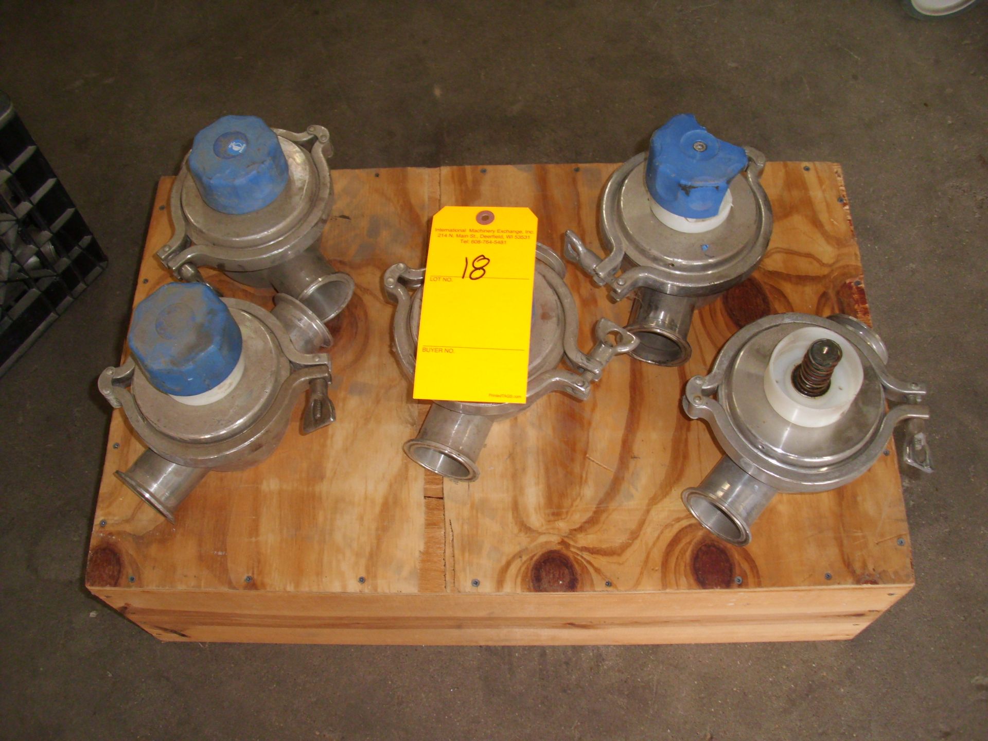 1 Lot of 5 S/S 2" Tri-Clamp Throttling Valves.