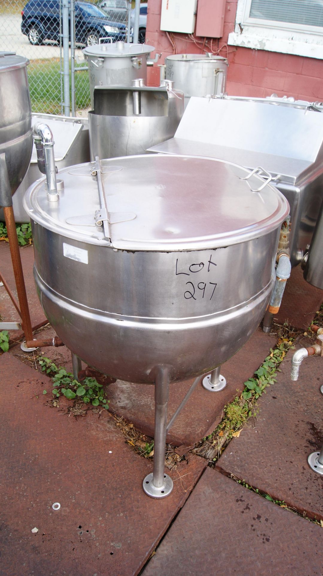 50 Gallon Groen Jacketed Process Kettle. S/S Exterior Open Top, Model FT50, 40 PSI, Working Pressure