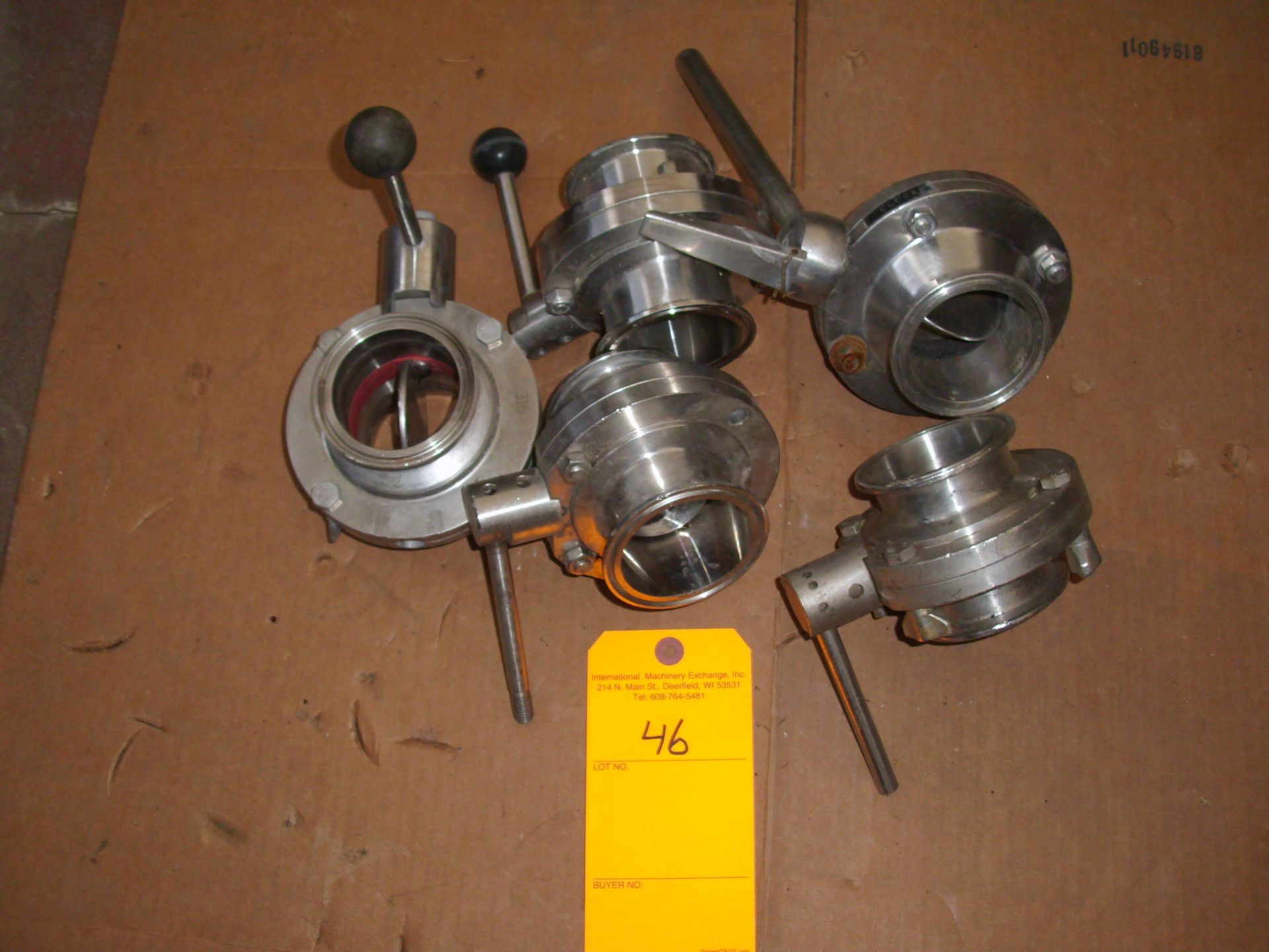 Lot of 5 Assorted S/S 2.5" Butterfly Valves.