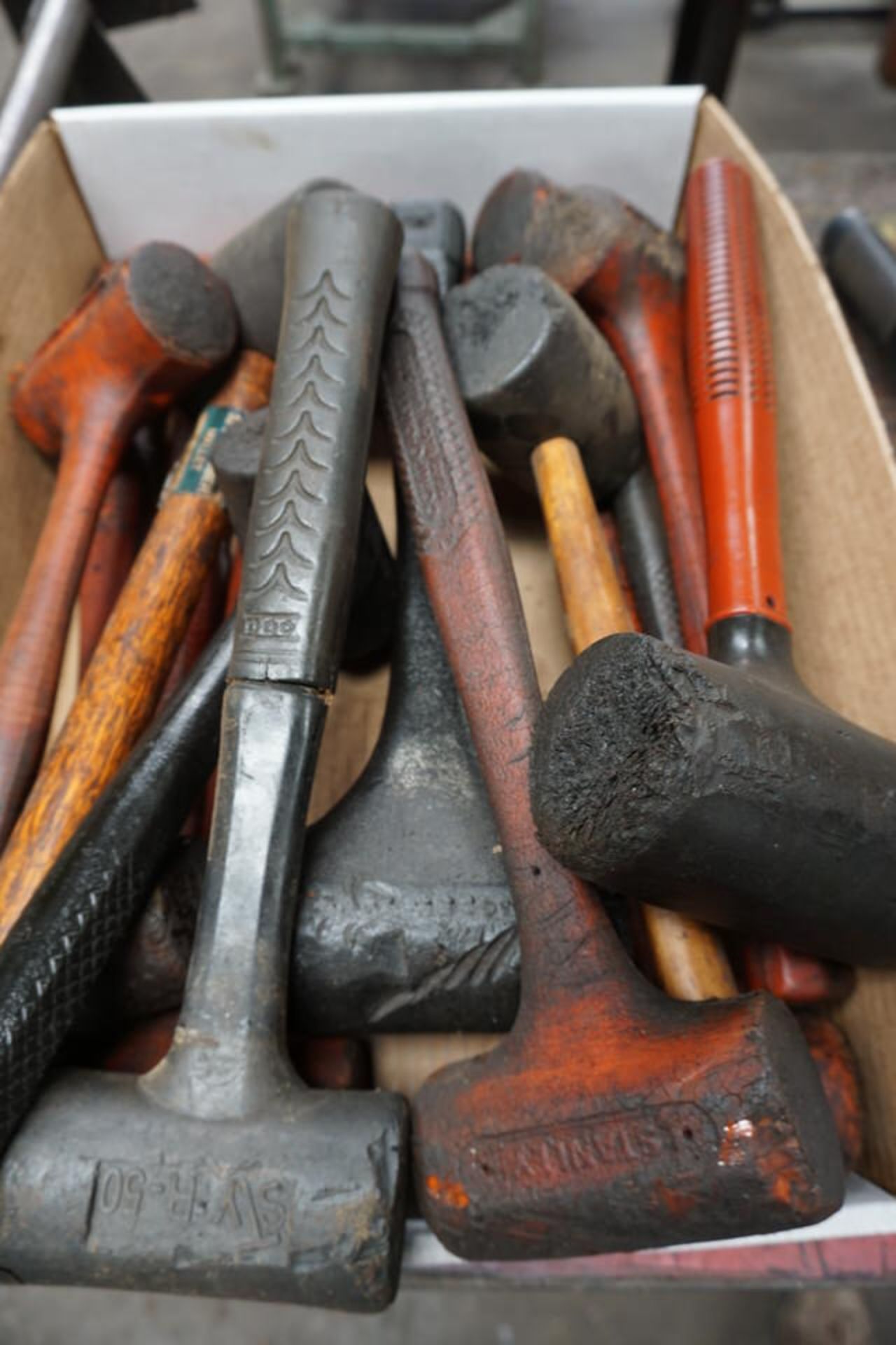 STEEL STAMPS, DRUM OPENER, DEAD BLOW HAMMERS W/ CART - Image 3 of 3