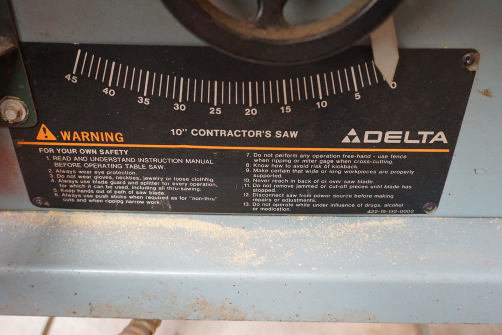 DELTA 10" CONTRACTORS TABLE SAW - Image 2 of 3