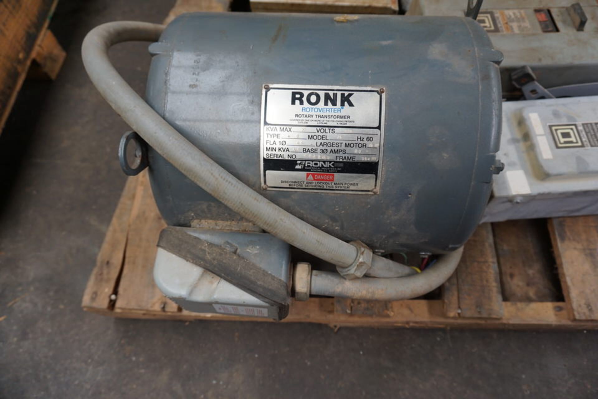 RONK ROTARY TRANSFORMER MDL 75, 20 KVA, 480V, (2) RONK TRANSFORMERS MDL 76, 20KVA, 480V, (1) MISC - Image 2 of 5