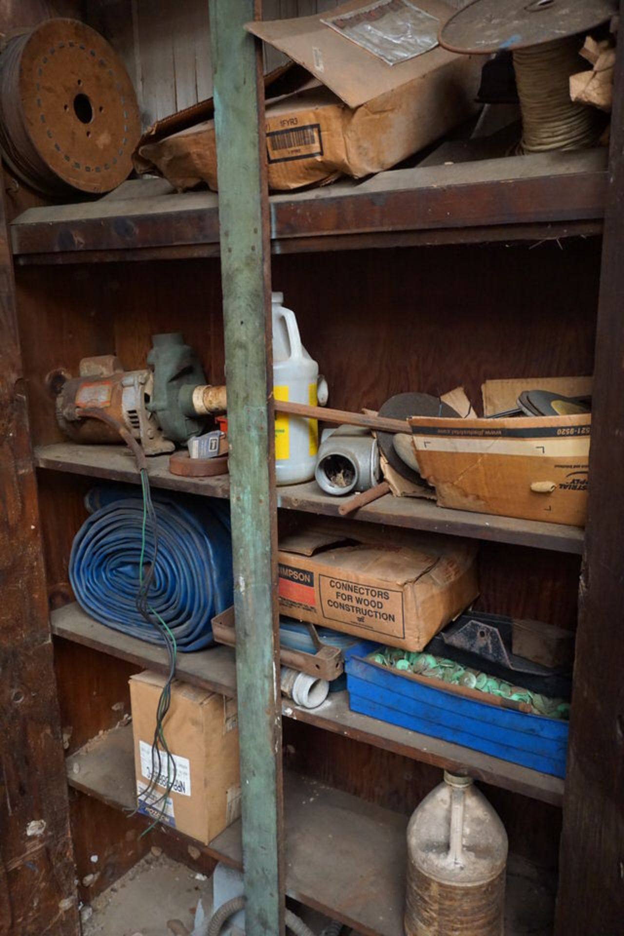 BOTTLE CART W/ HOSE, CONT WOODEN CABINET AS SHOWN - Image 2 of 3