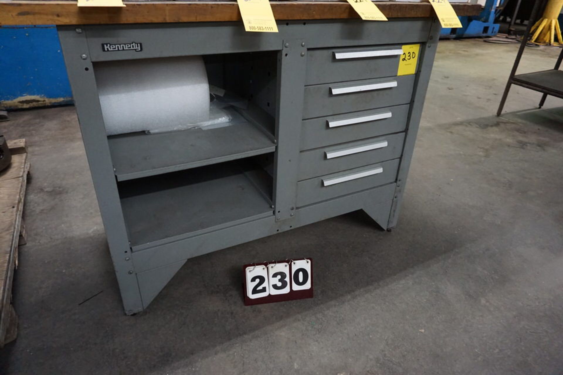 KENNEDY WORK BENCH 20" X 50" W/ 5 DRAWER NO CONTENTS