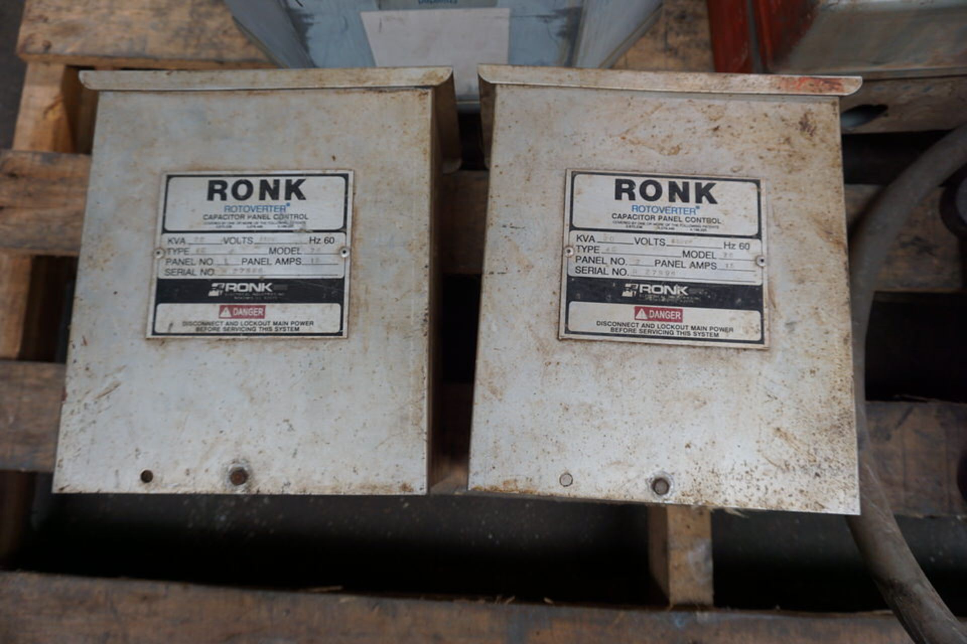 RONK ROTARY TRANSFORMER MDL 75, 20 KVA, 480V, (2) RONK TRANSFORMERS MDL 76, 20KVA, 480V, (1) MISC - Image 4 of 5
