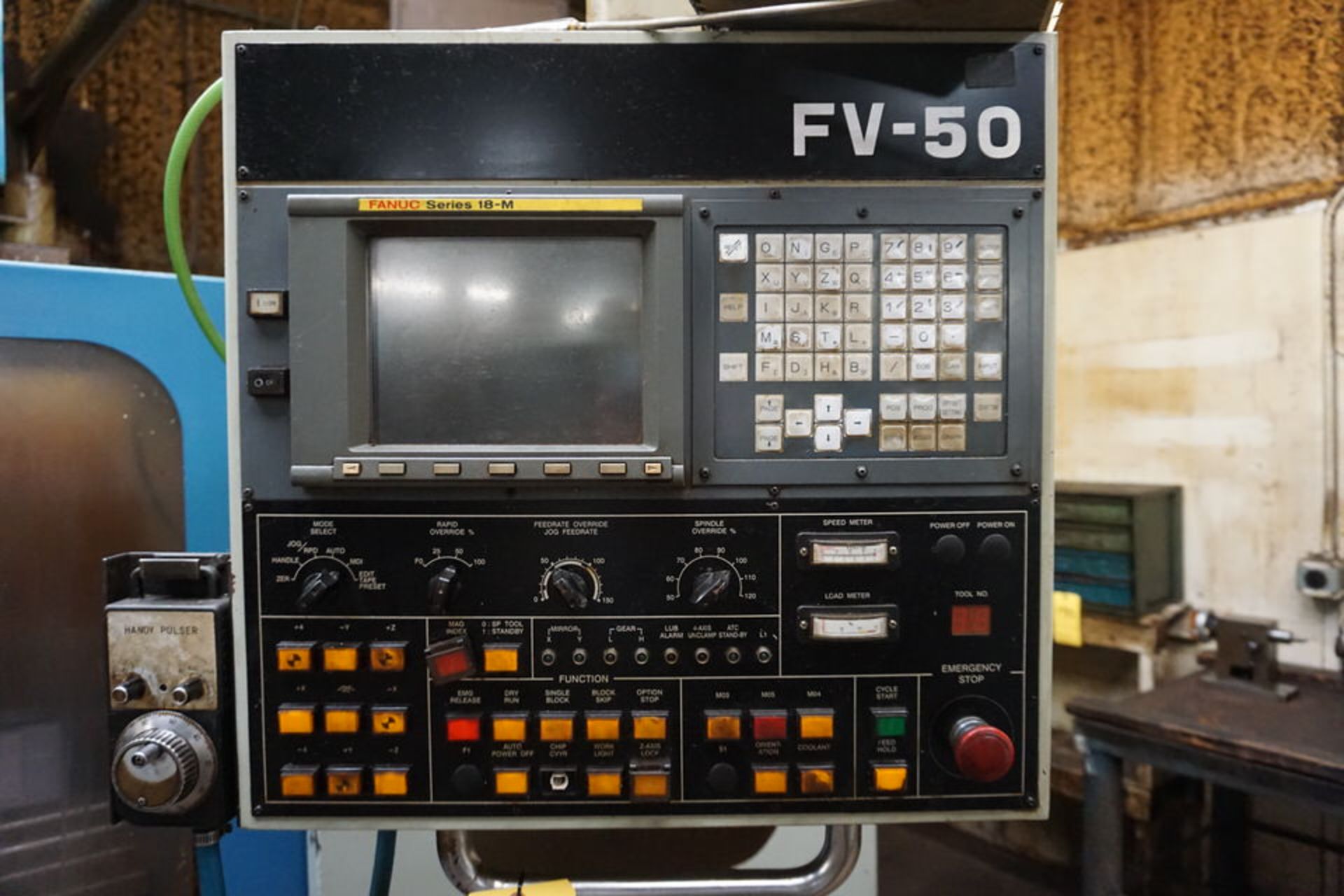 FEMTEC FV-50 CNC MILL, DOM 1998, FANUC SERIES 18-M CONTROL, (24) TOOL CHANGERS, 22" X 51" TABLE, CAT - Image 2 of 8