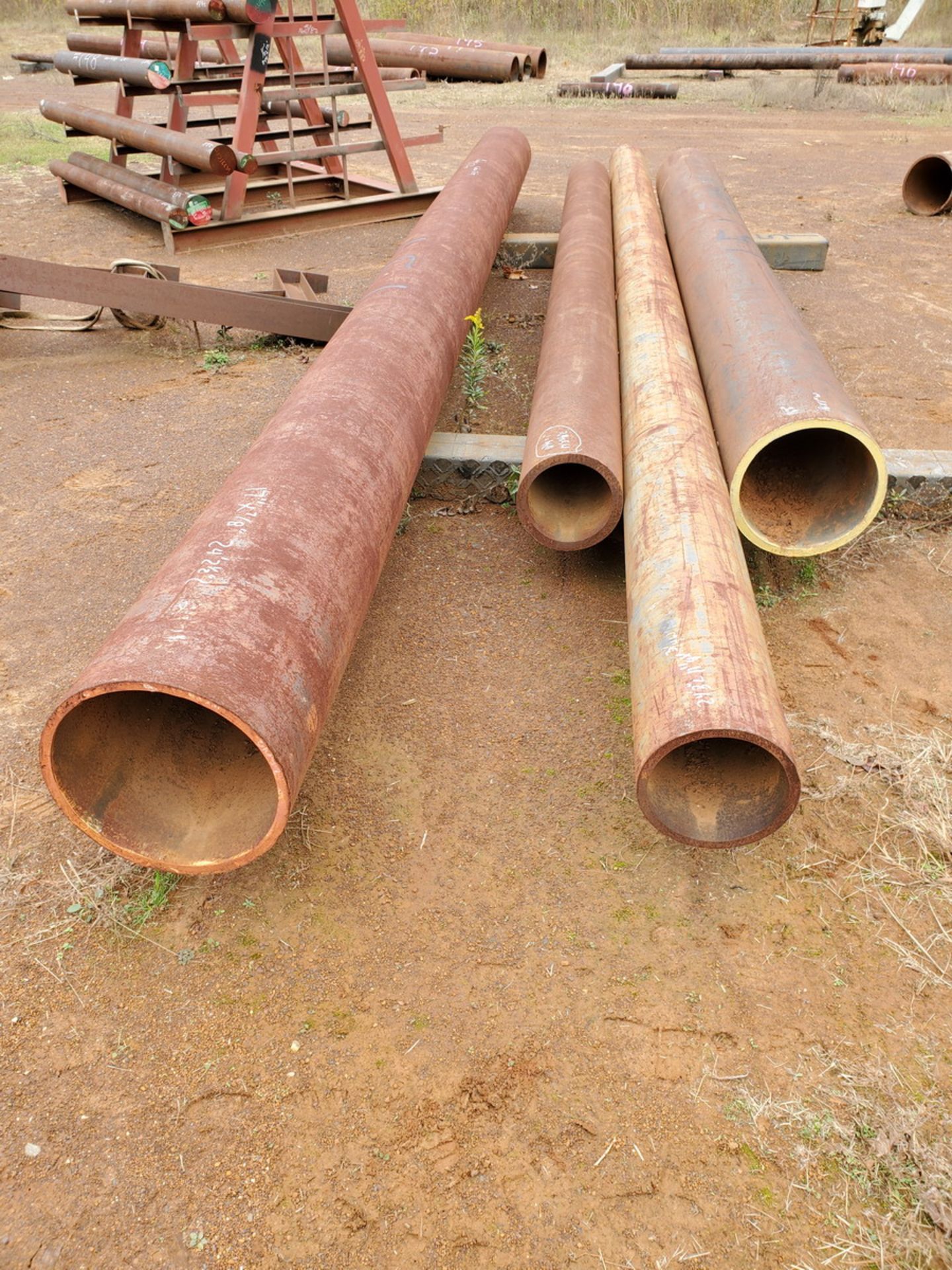 Raw Material Grade 1026 Carbon Tube: (1) 17" x 7/8"wall, 24'2-1/2" L; (1) 11-3/4" x 3/4"wall, 17'3- - Image 2 of 8