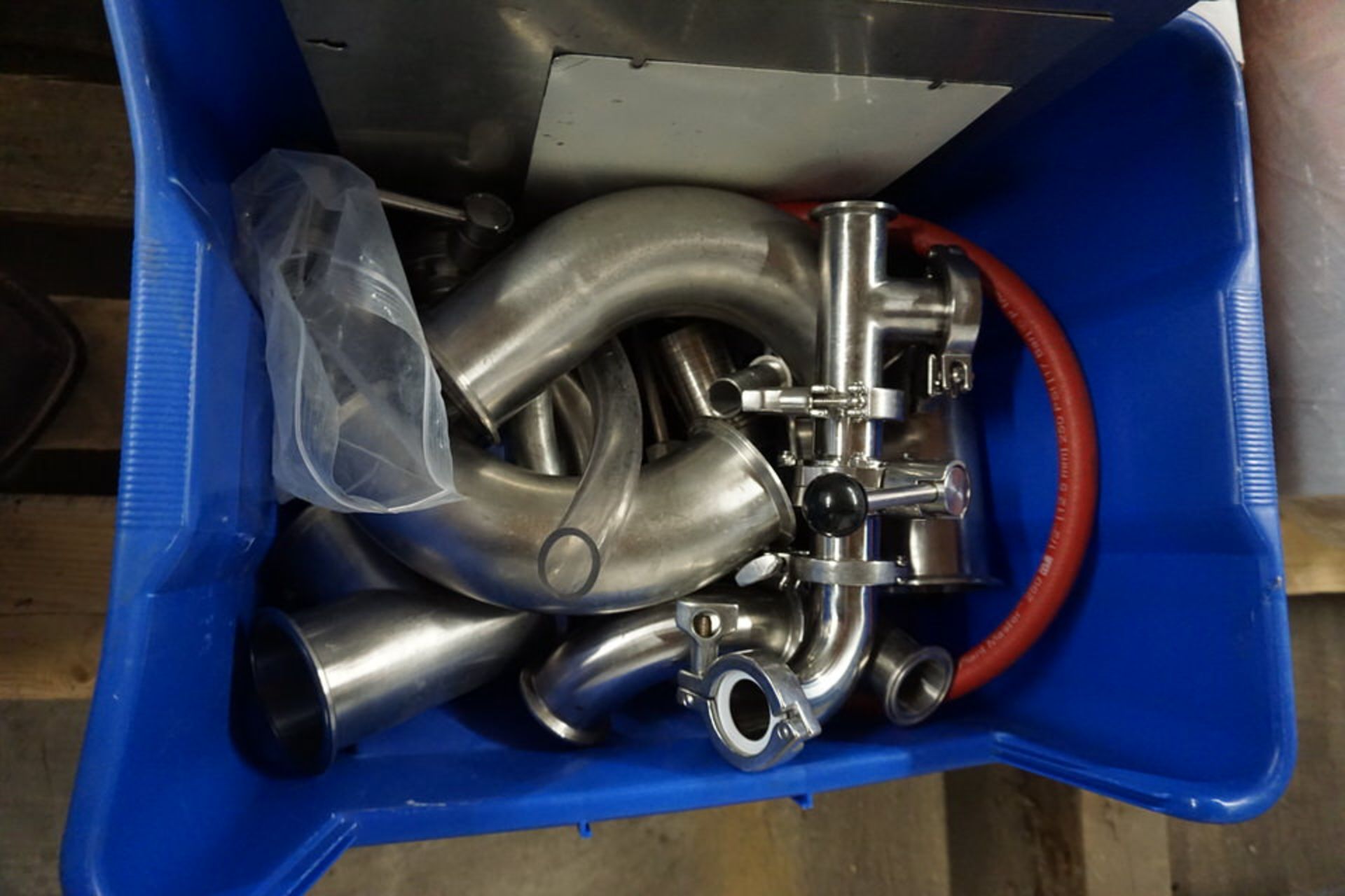 ASSORT SIZE PUMP HOSE W/ STAINLESS STEEL FITTINGS AS SHOWN - Image 3 of 4