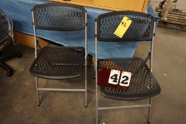 (2) VENTILATED BLACK & SILVER FOLDING CHAIRS