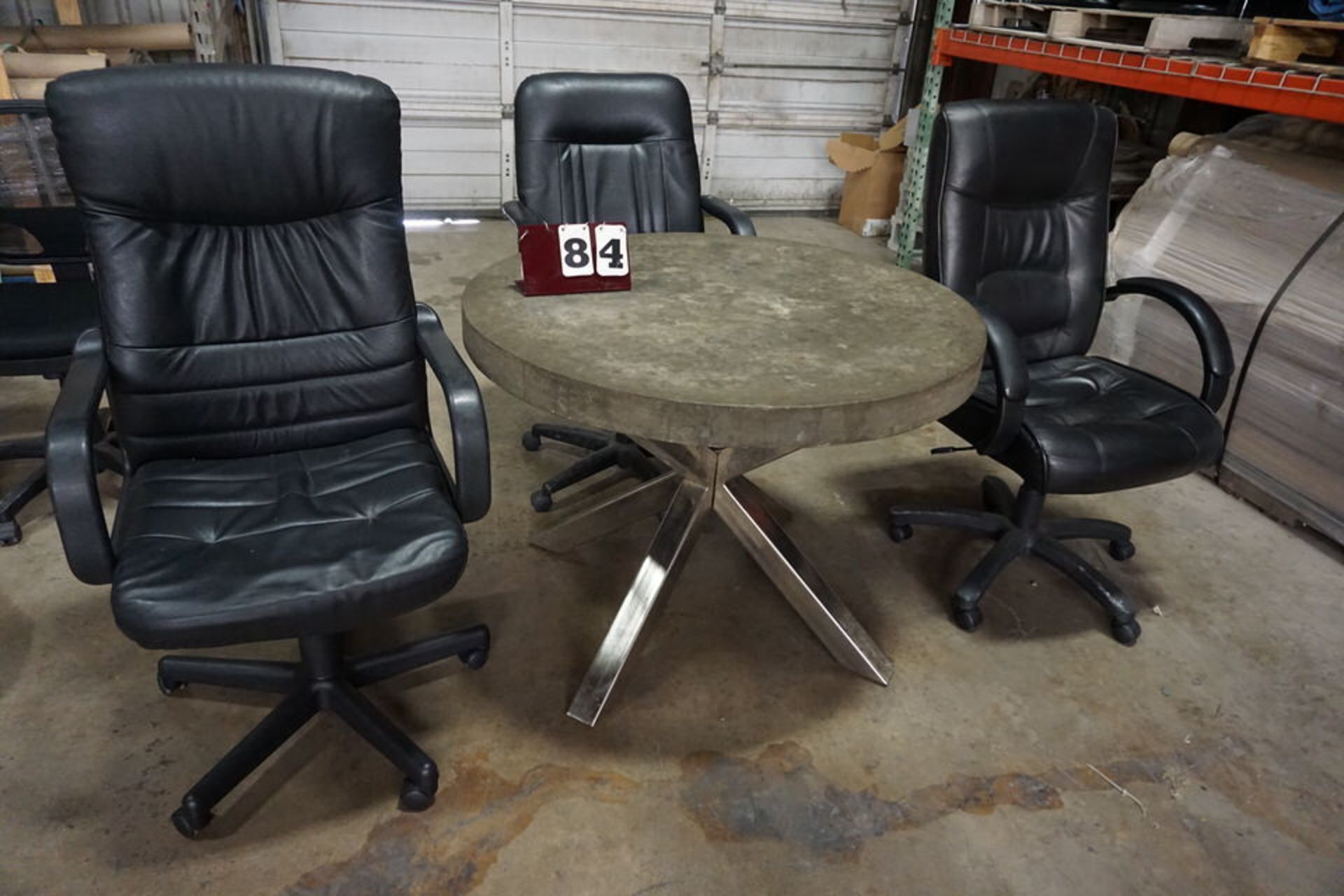 OFFICE CONFERENCE TABLE 42" DIA W/ (3) CHAIRS