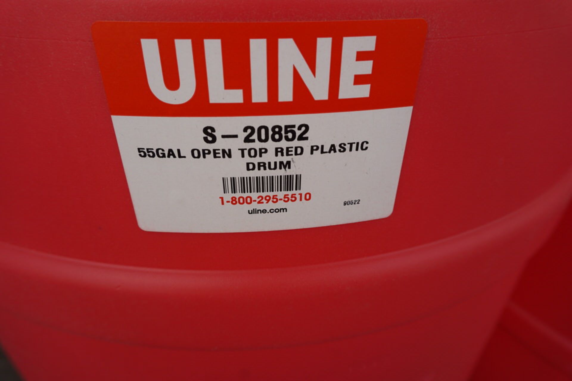 U LINE 55 GAL DRUM RACK W/ (4) U LINE 55 GAL DRUMS #S-20852, PLASTIC W/ LIDS, EMPTY - Image 3 of 4