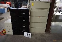 FILE CABINETS: (1) 5 DRAWER LATERAL, (1) 4 DRAWER, (3) 2 DRAWER VERTICALS
