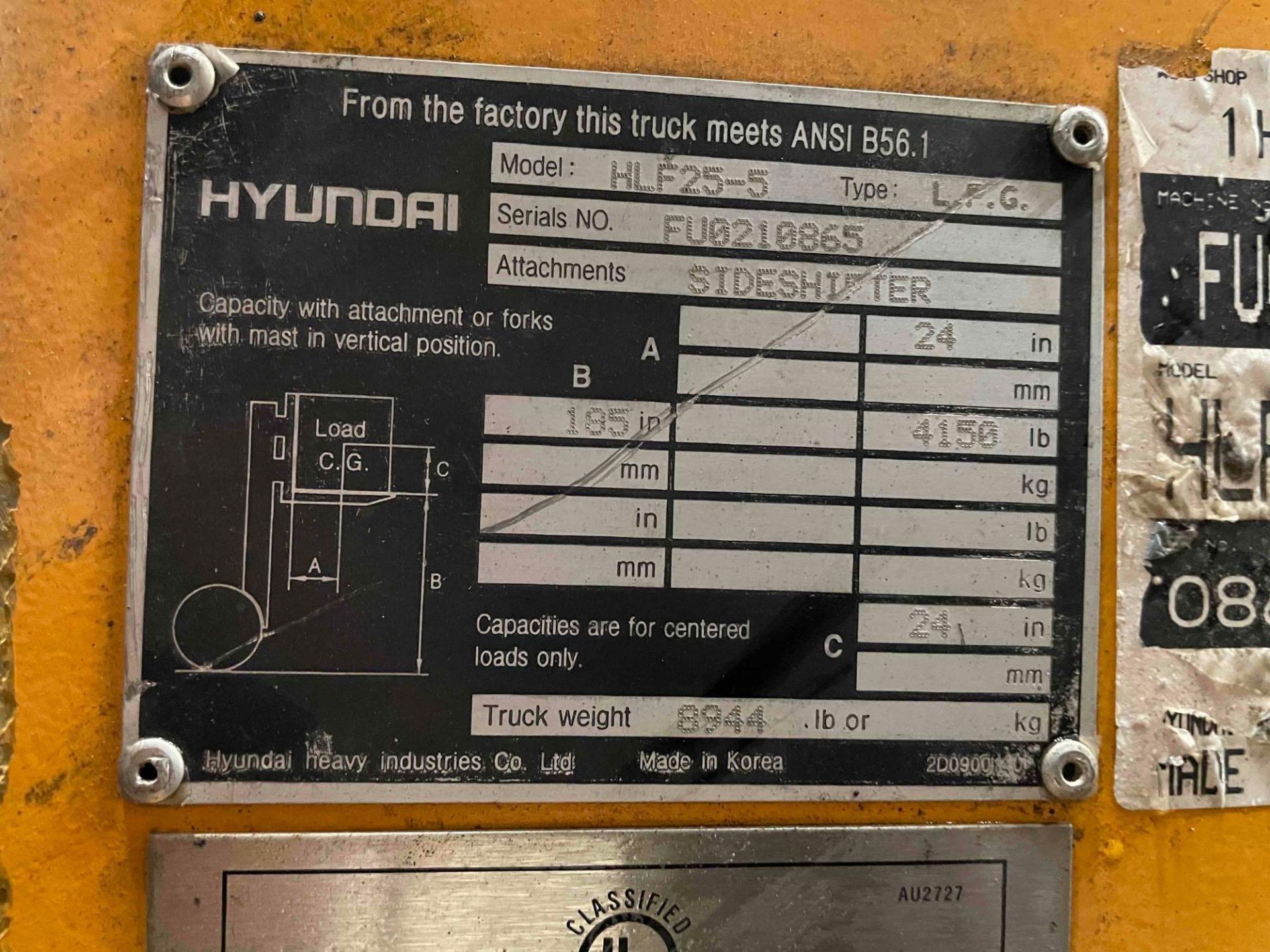 Hyundai HLF 25-5 Forklift - Image 9 of 9