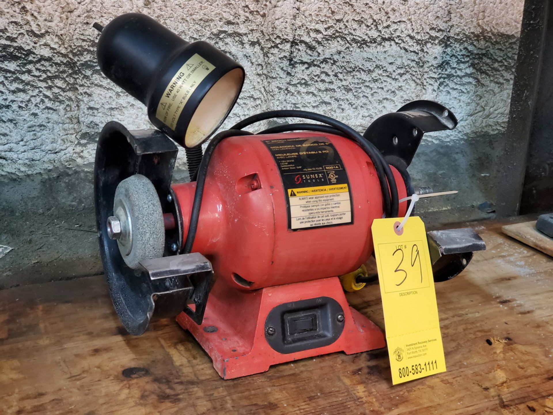 6" Bench Grinder W/ Lamp 1/2HP, 115V, 60HZ, 3450RPM - Image 2 of 4