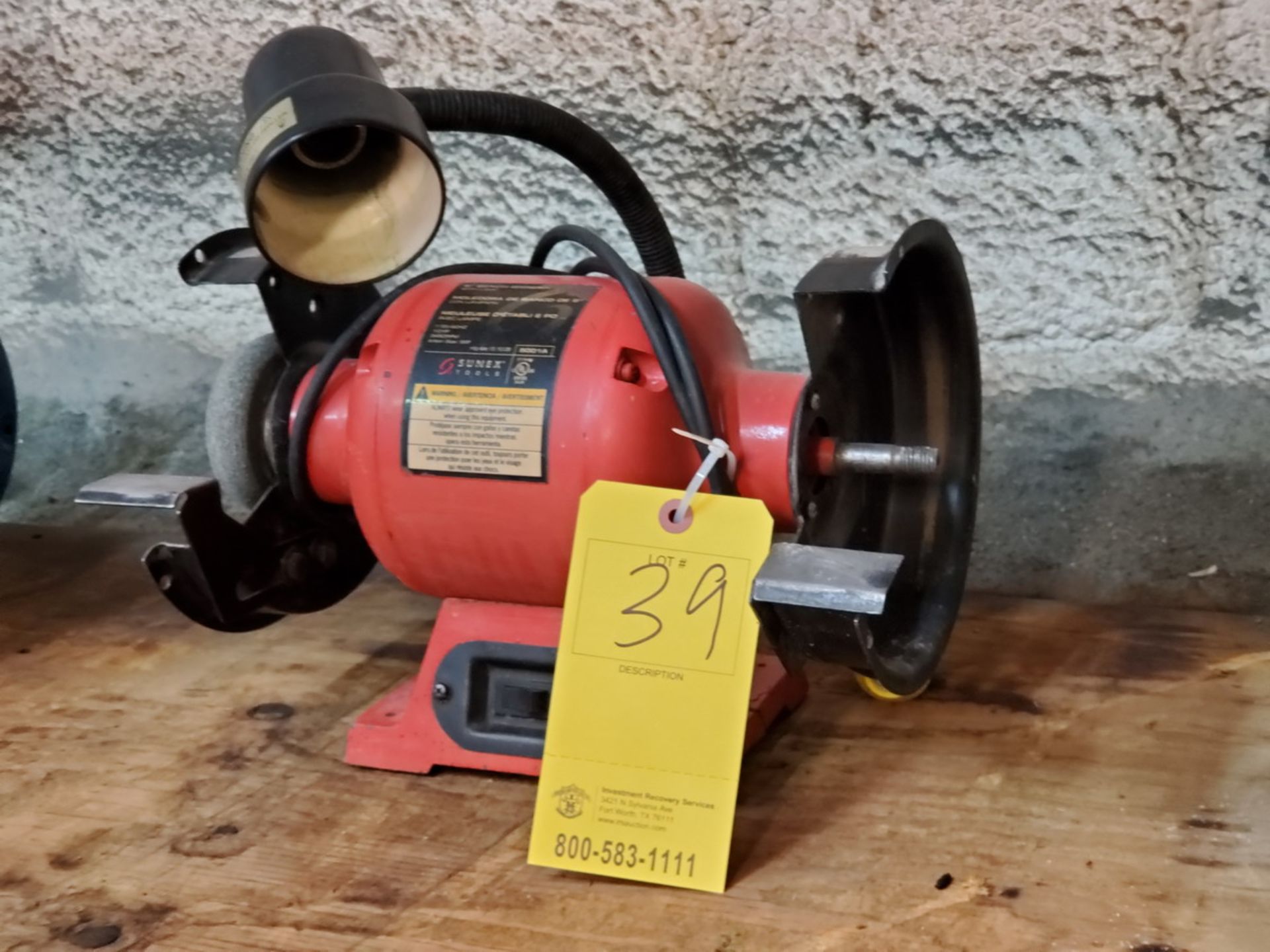 6" Bench Grinder W/ Lamp 1/2HP, 115V, 60HZ, 3450RPM - Image 3 of 4