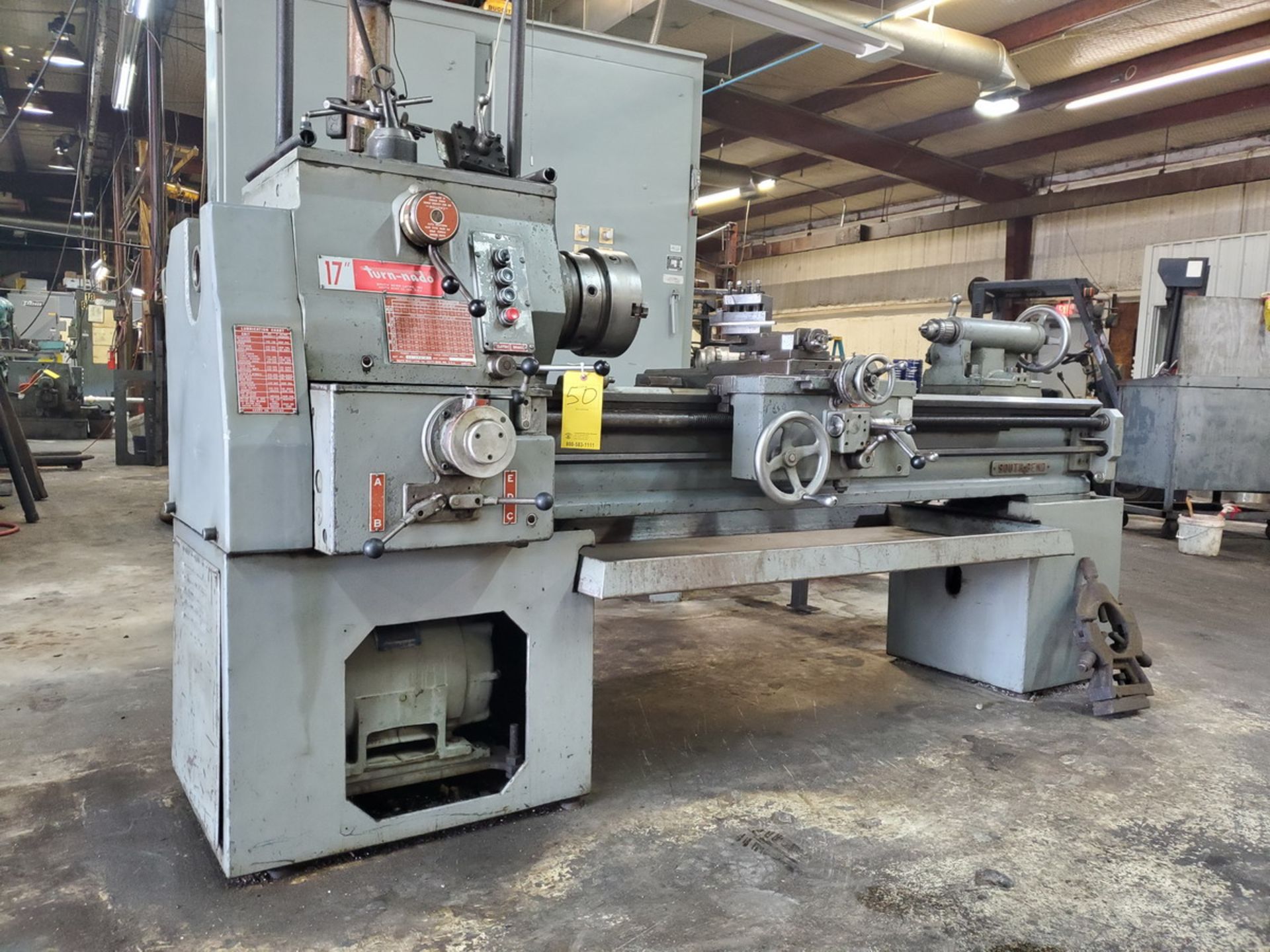 South Bend CL 170 E 17" Engine Lathe 17" Swing, 6' Bed, 53" Between Centers, 2-1/2" Thru Hole, W/ - Image 2 of 17