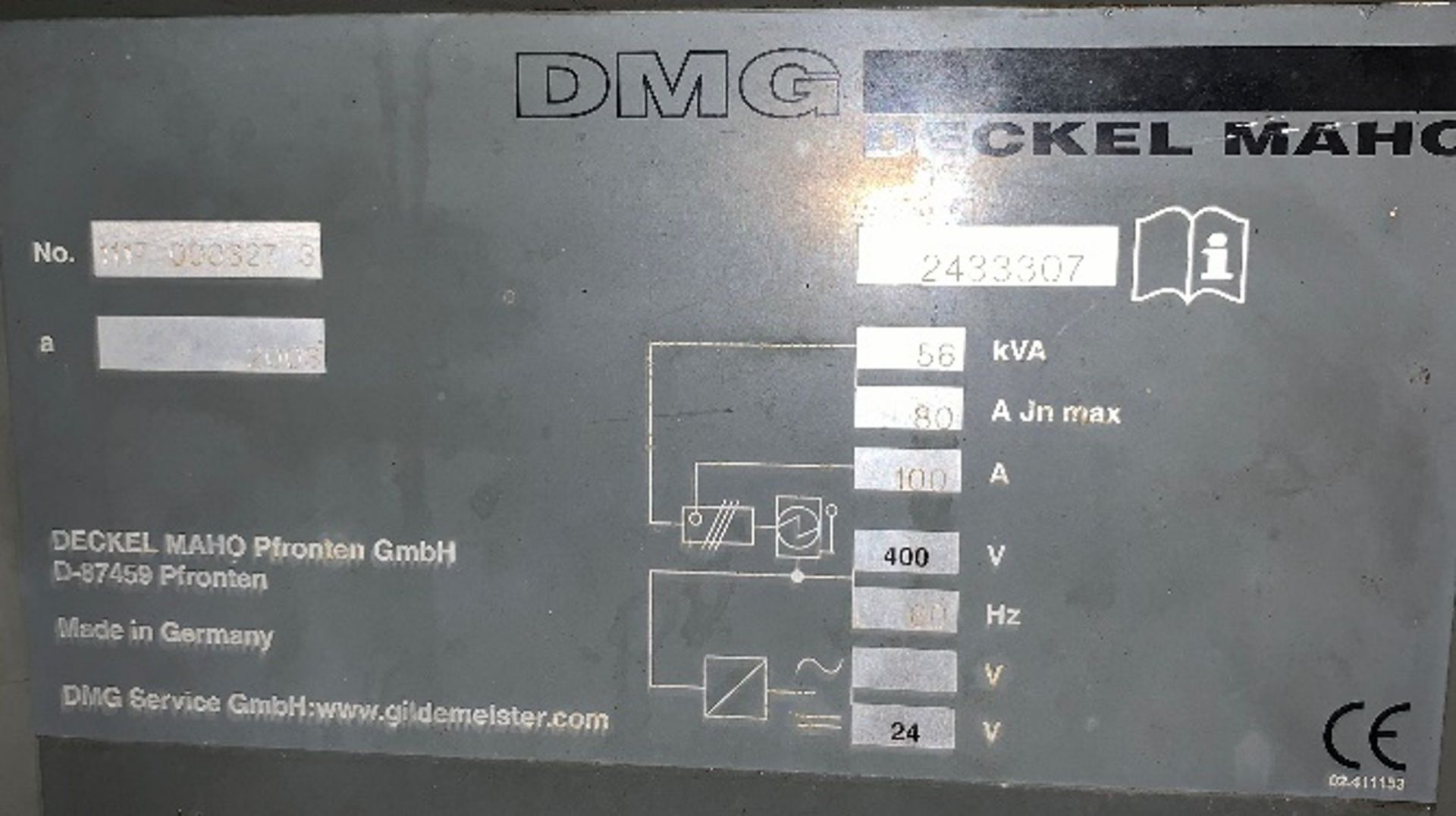 Deckel Maho DMU 80 P Hi Dyn Universal Machining Center (MACHINE IS CRATED) - Image 3 of 4