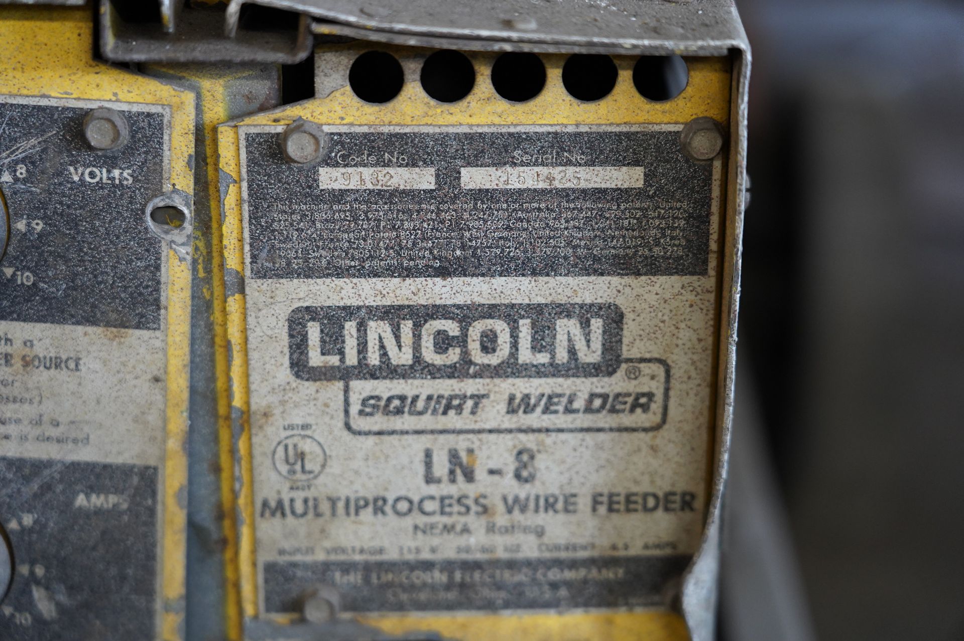 Lincoln LN-8 Squirt Welder Input 115V, 50/60 Hz, 4.5 Amps, S/N. 154425 - Image 4 of 4