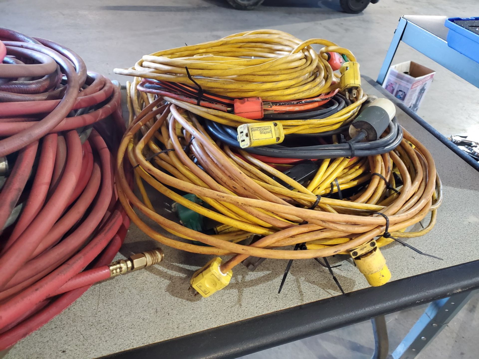 Assorted Material To Include But Not Limited To: Air Hoses, Extension Cords, Belts, etc. - Image 6 of 10