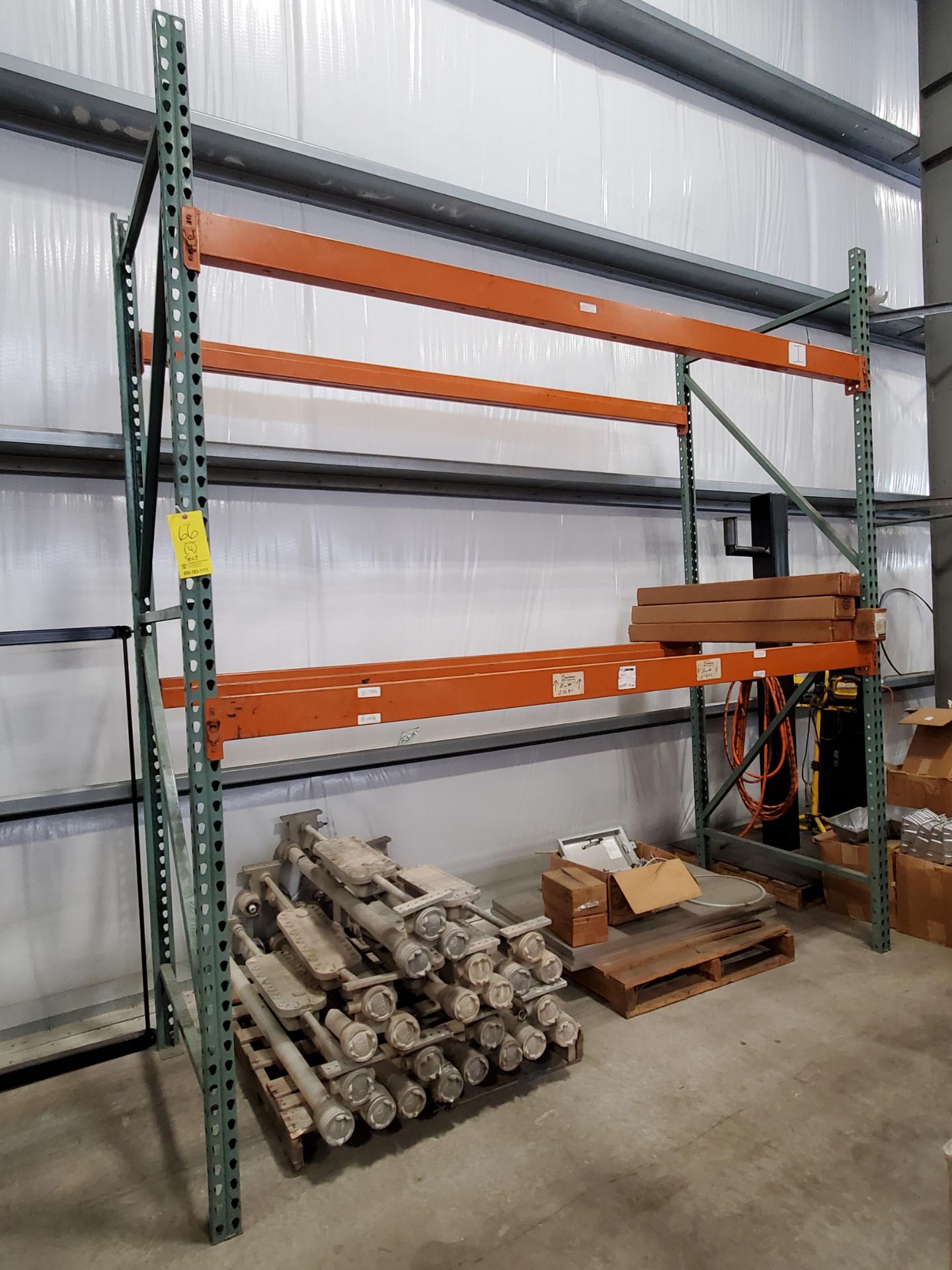 4 Sections Of Pallet Racks (4) 10'x42" Uprights; (4) 9' Crossbeams (Contents Excluded) - Image 3 of 8