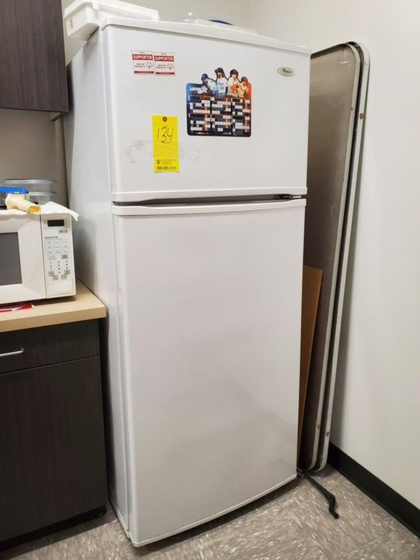 Break Room Contents To Include But Not Limited To: (1) GE Fridge; (1) Whirlpool Fridge; (1) 6- - Image 2 of 10