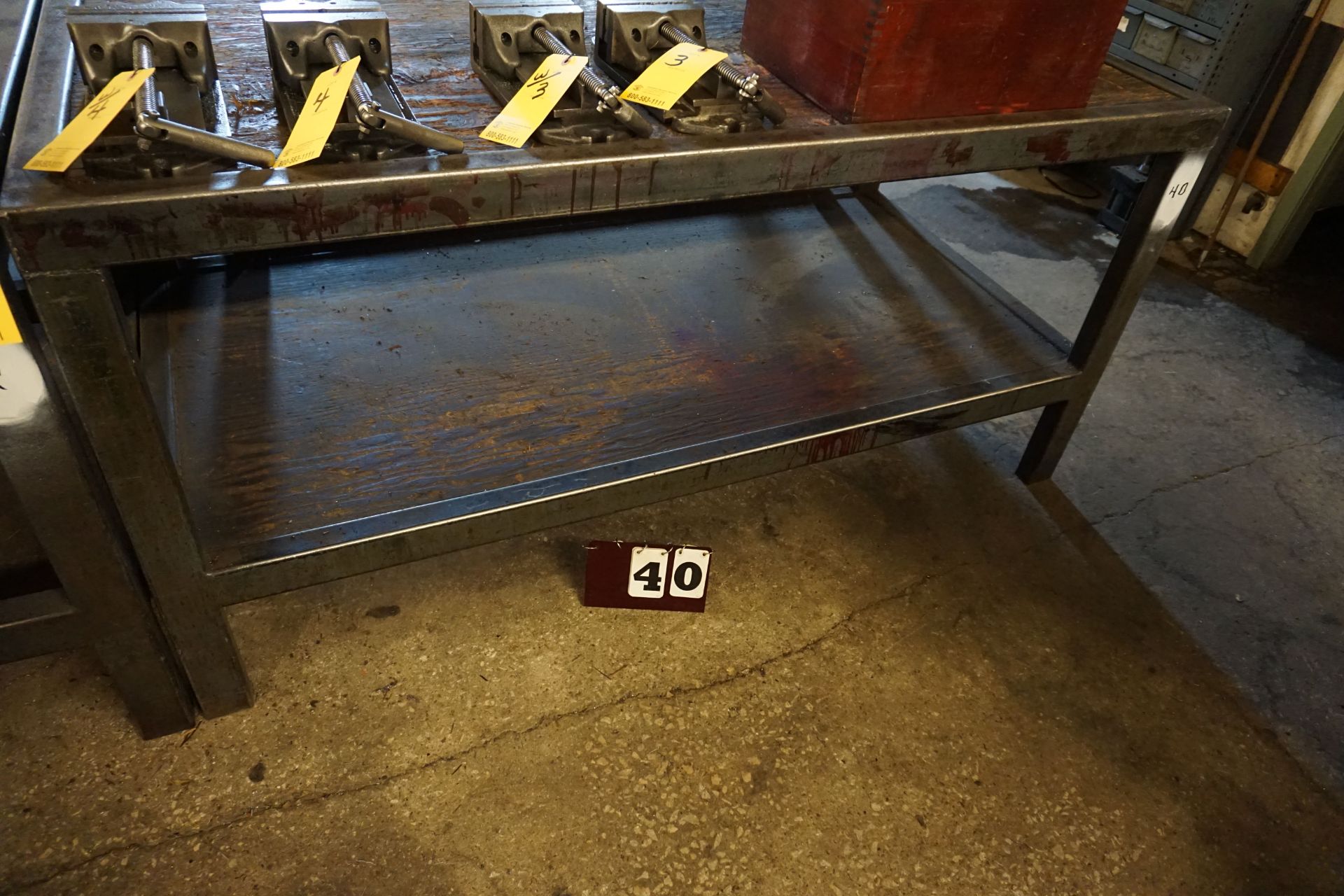 STEEL WORK BENCH W/ WOOD TOP 36" X 72"