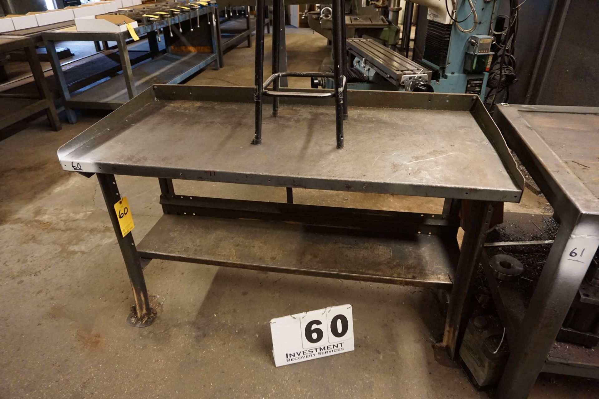 STEEL WORK BENCH W/ STOOL 30" X 60"