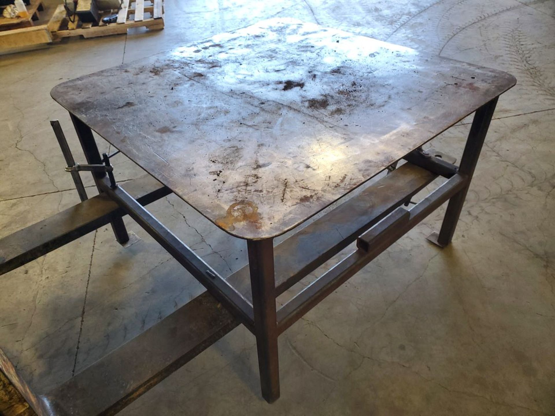 (3) Stl Tables (2) 48" x 48" x 30"H; (1) 48" X 48" X 38"H (Clamps Excluded) - Image 2 of 5