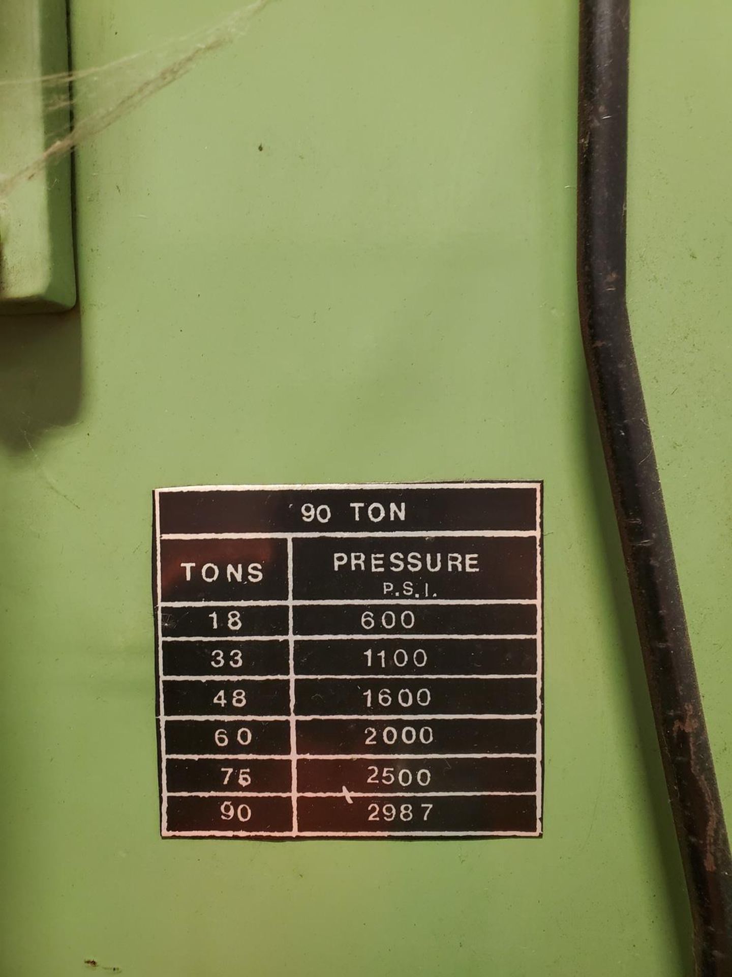 Chicago HPB 8032 90Ton Press Brake 56" x 75" x 132"H, Press Brake Tooling (Matl. Rack Excluded) - Image 10 of 21