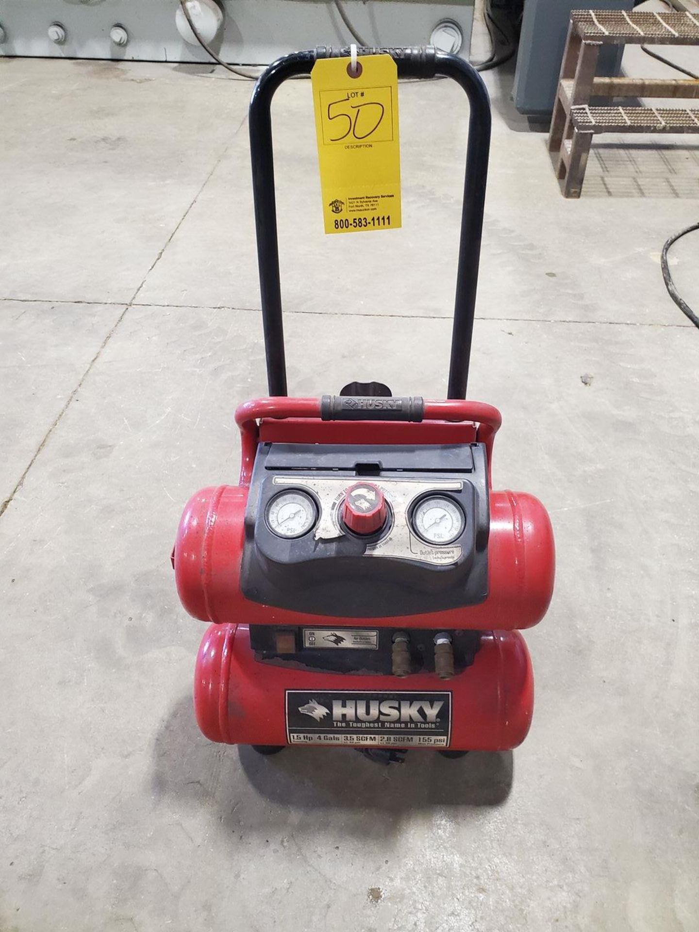 Husky Dual Tank Air Compressor 1.5HP, 4Gal, 155psi