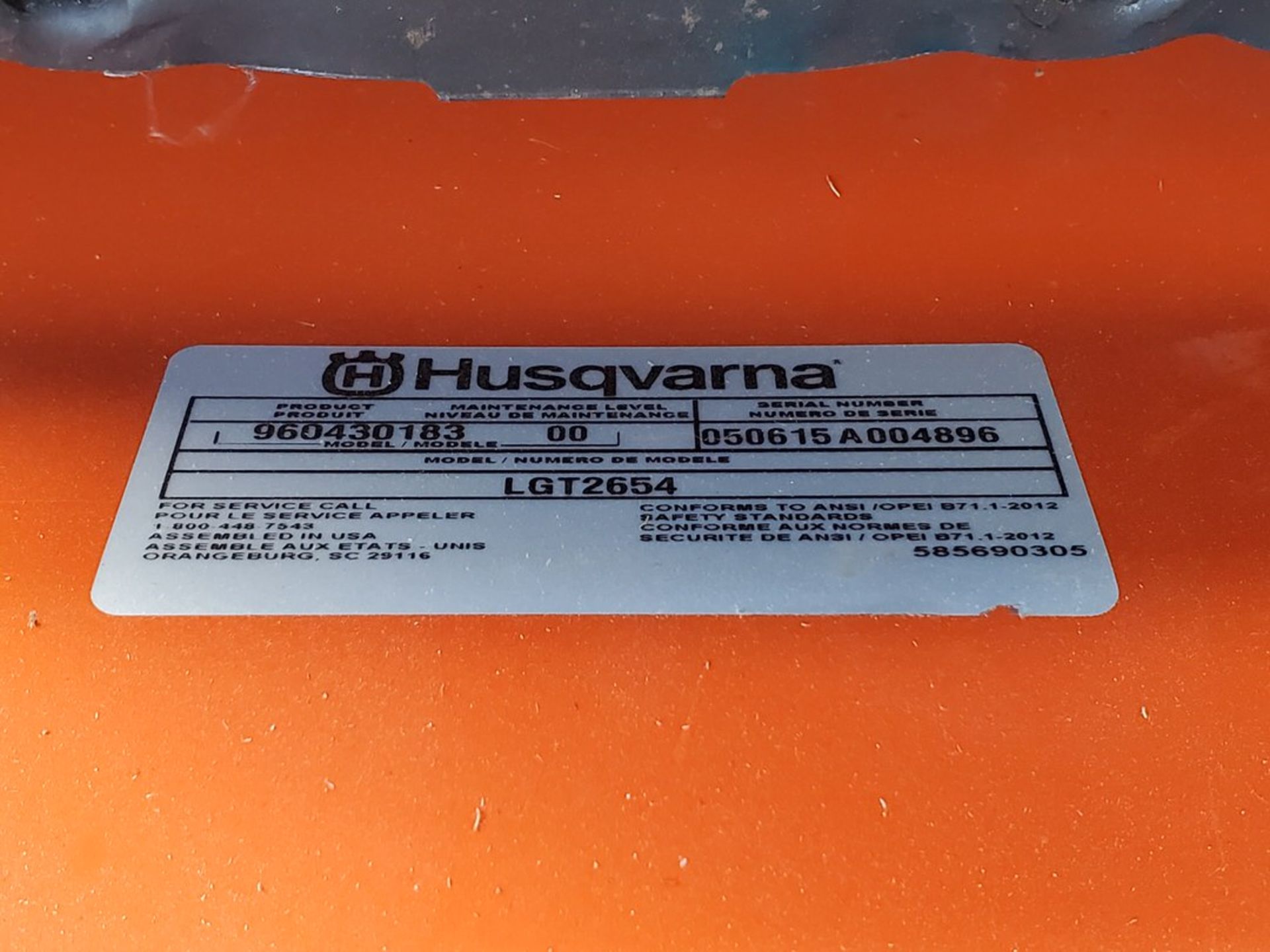 Husqvarna LGT-2654 26HP 54" Lawn Tractor W/ Kohler Engine; 3-Blades; 409.5hrs - Image 15 of 16