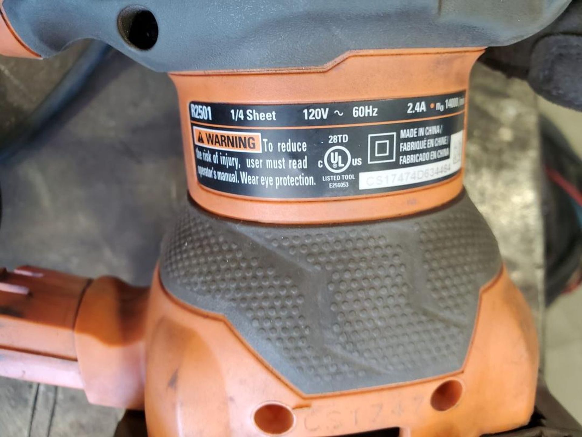 Ridgid R2501 (3) 1/4" Sheet Sander 120v, 60HZ, 2.4A - Image 5 of 5