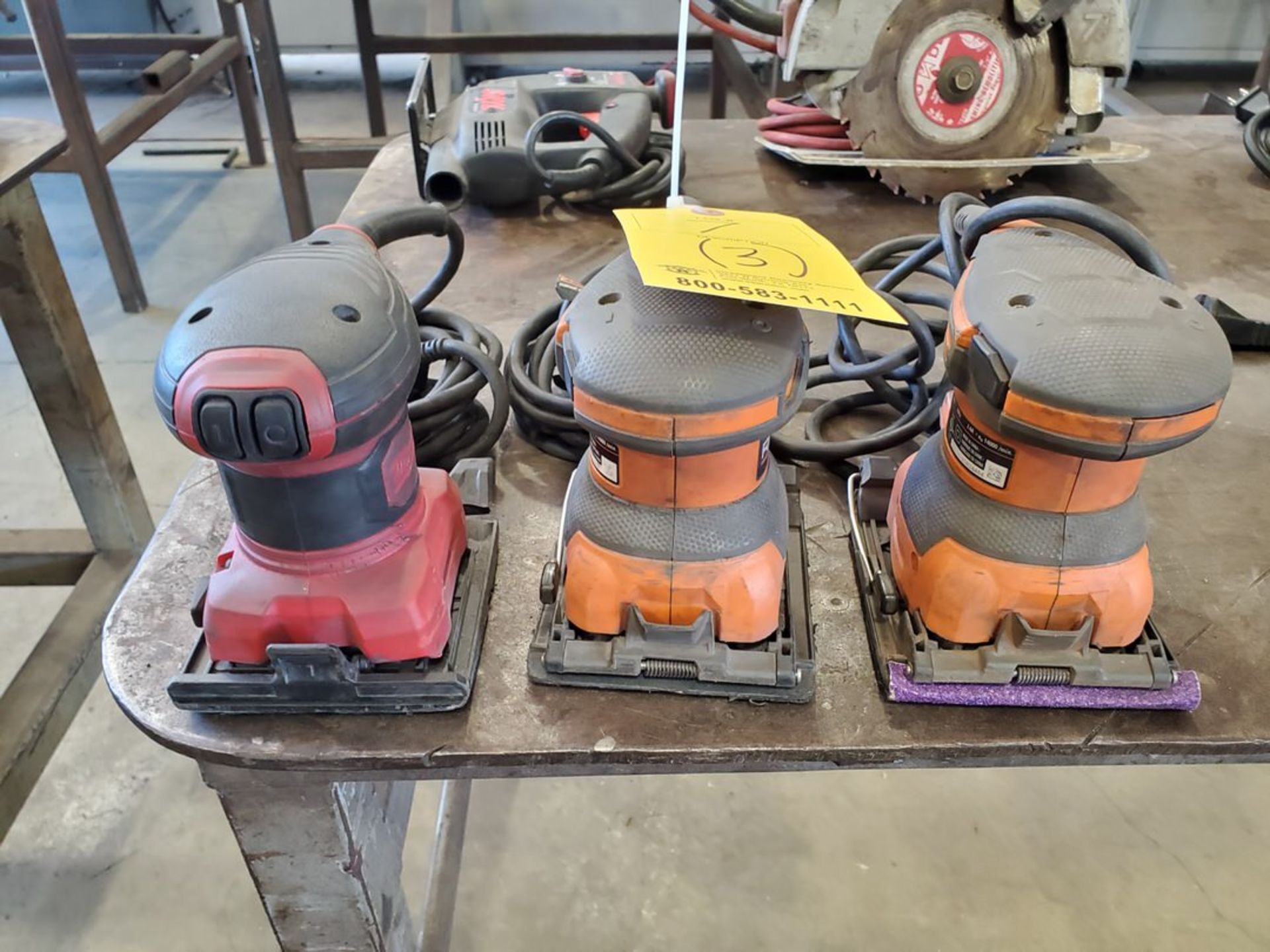 Ridgid R2501 (3) 1/4" Sheet Sander 120v, 60HZ, 2.4A