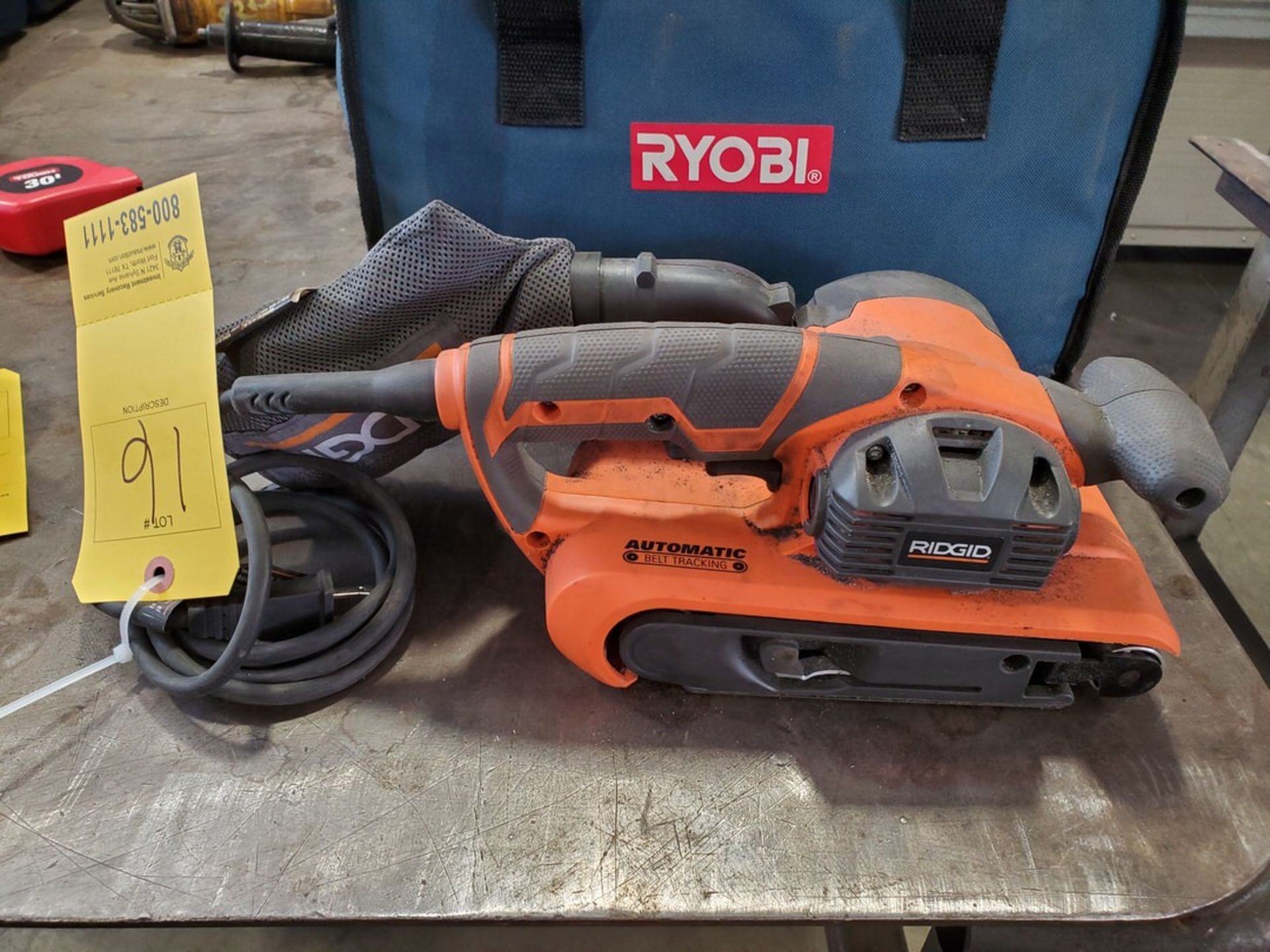 Ryobi R2740 3"x18" Hvy Duty Variable Speed Belt Sander 120V, 60HZ, 6.5A - Image 3 of 5