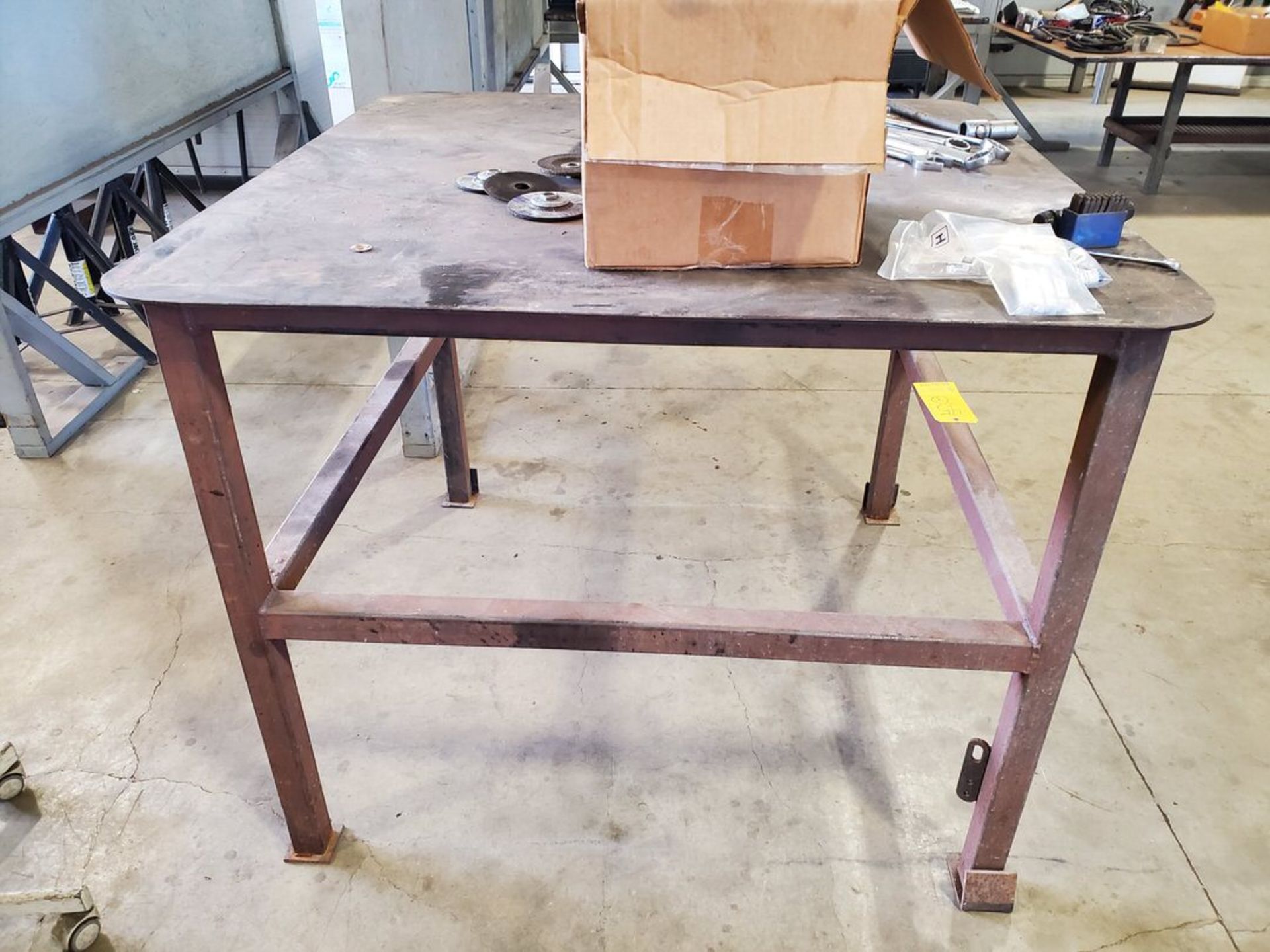 (3) Stl Tables (2) 48" x 48" x 30"H; (1) 48" X 48" X 38"H (Clamps Excluded) - Image 5 of 5