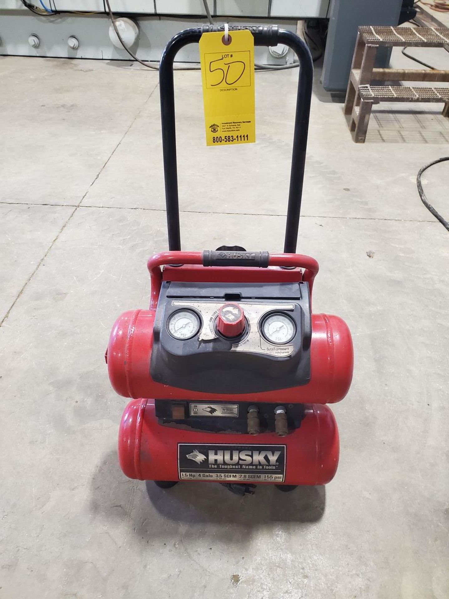 Husky Dual Tank Air Compressor 1.5HP, 4Gal, 155psi - Image 2 of 7