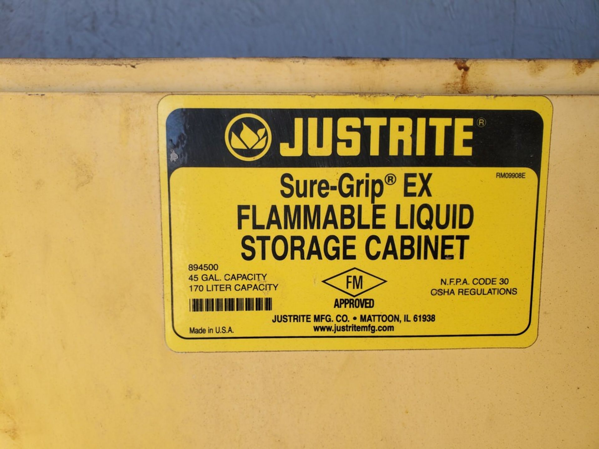 Just-Rite Flammable Storage Cabinet 45 Gal Cap. - Image 4 of 4