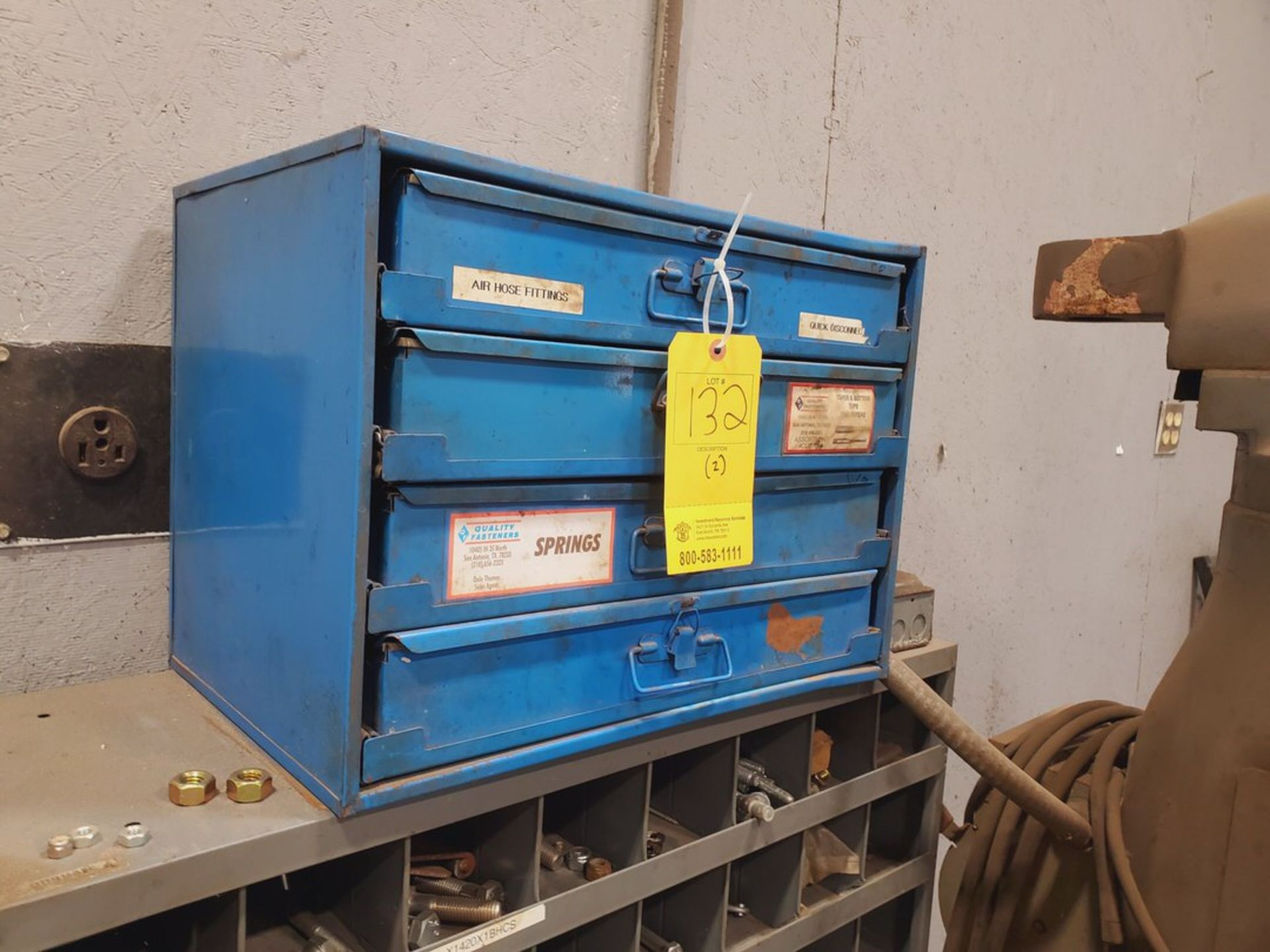 Parts Bin W/ Assorted Hardware Material; W/ 4-Drawer Parts Bin - Image 8 of 11