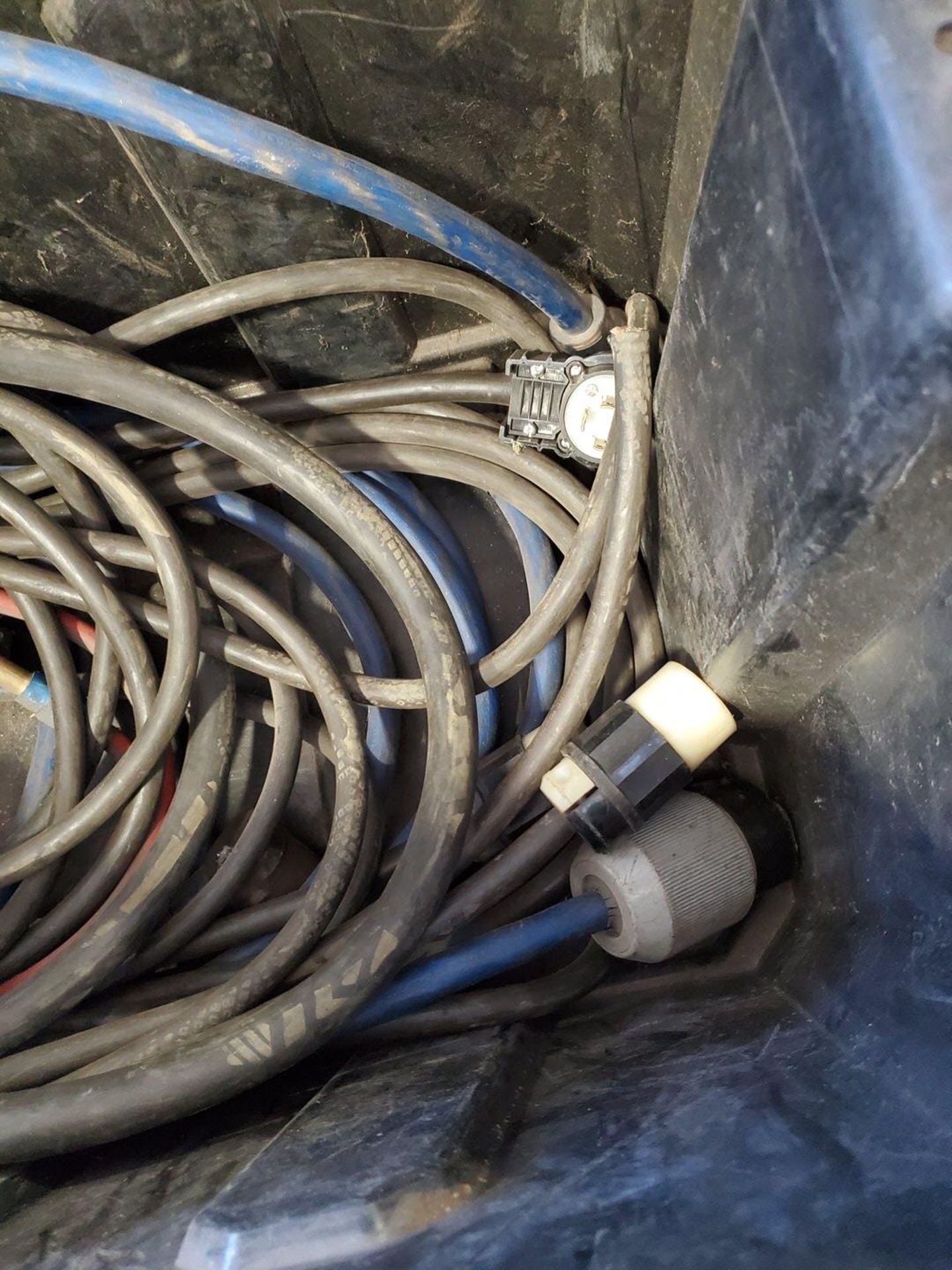 Assorted Welding Extension Cords 220 & 480V; W/ 37" Stanley Rolling Job Box - Image 5 of 7