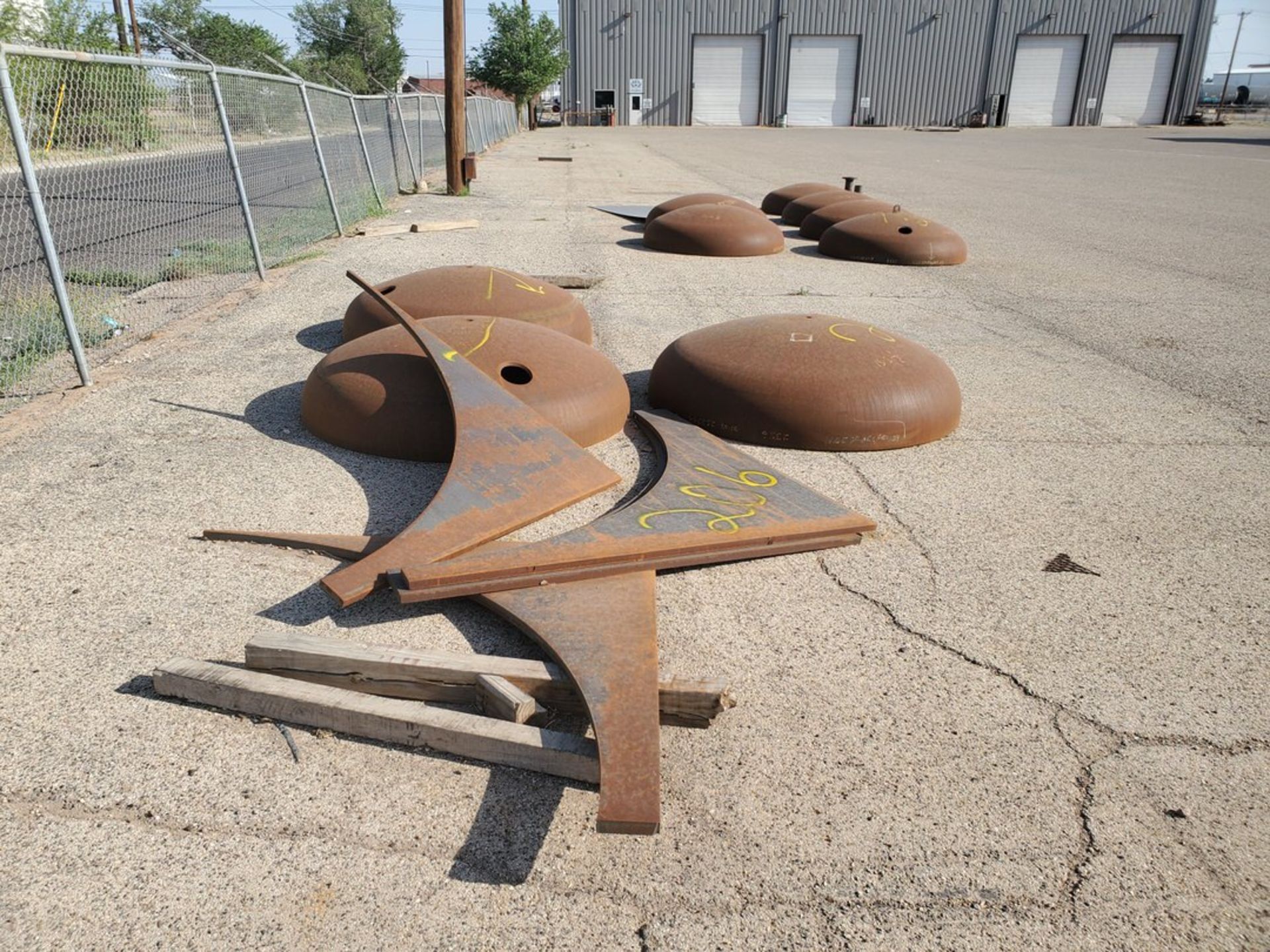 (9) Tank Heads 60"O.D x 1/2"Thk; W/ Sheet Metal, 96" x 58-1/2"; W/ Cut-Off Matl. - Image 3 of 7