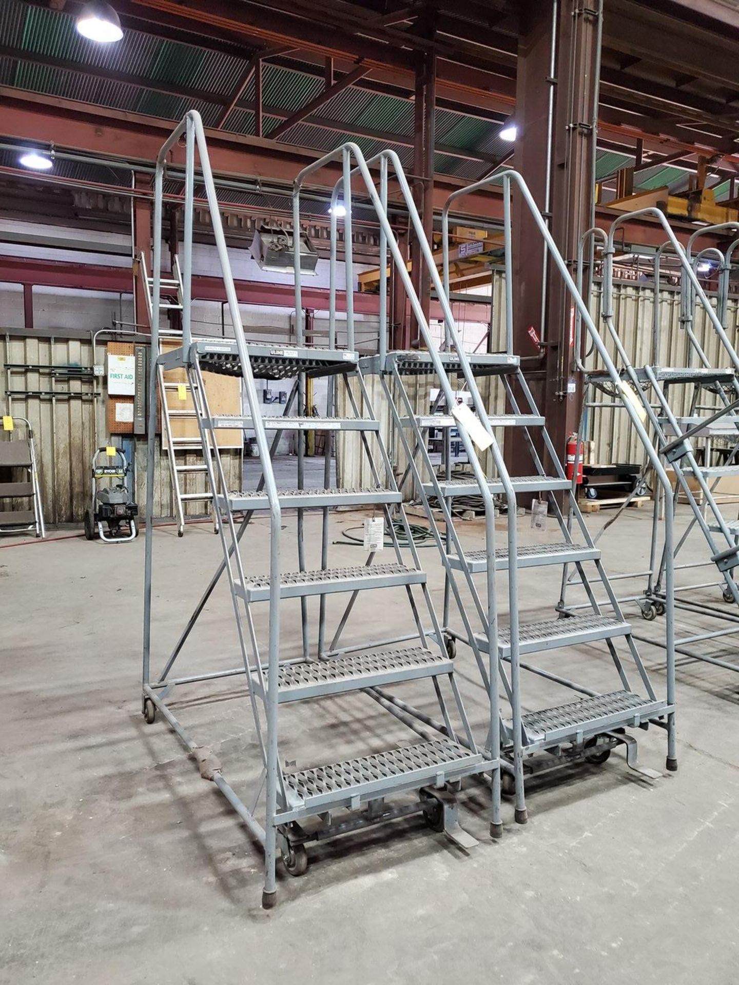 (2) 6-Step Rolling Platform Staircases 450lbs Cap. - Image 2 of 4
