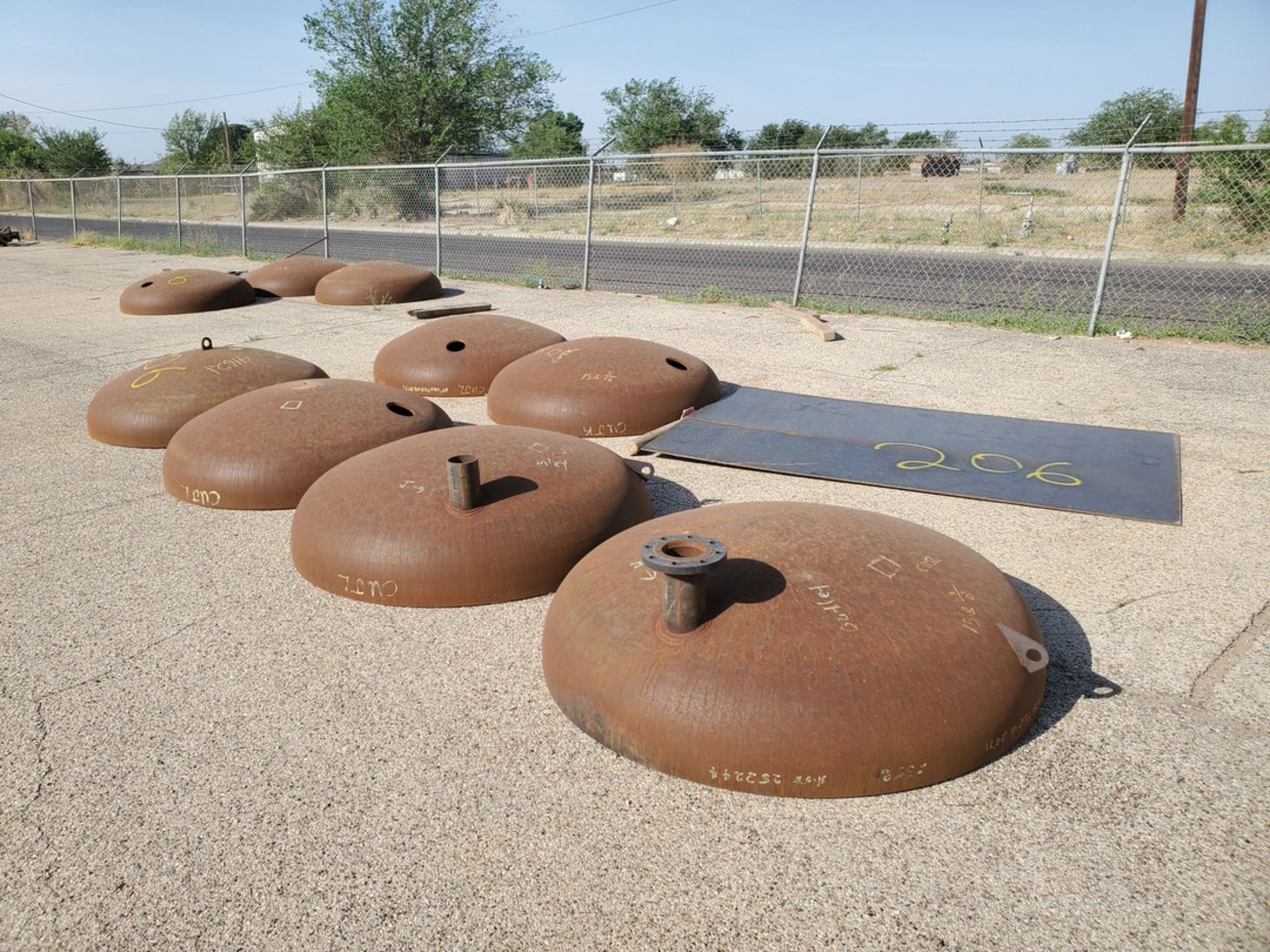 (9) Tank Heads 60"O.D x 1/2"Thk; W/ Sheet Metal, 96" x 58-1/2"; W/ Cut-Off Matl. - Image 7 of 7