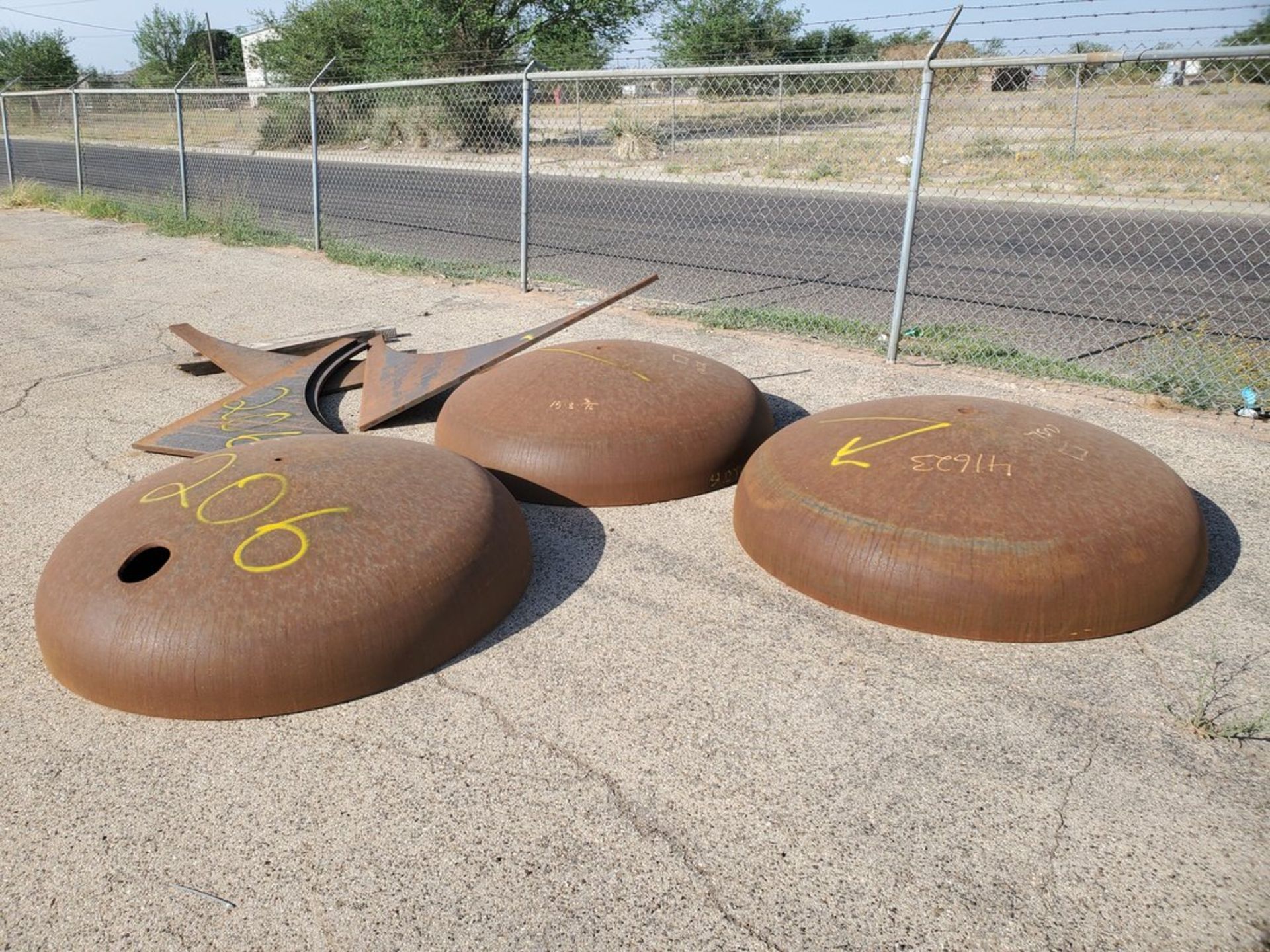 (9) Tank Heads 60"O.D x 1/2"Thk; W/ Sheet Metal, 96" x 58-1/2"; W/ Cut-Off Matl. - Image 2 of 7